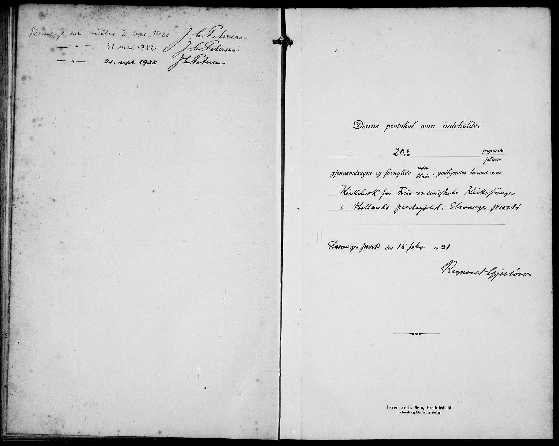 Hetland sokneprestkontor, SAST/A-101826/30/30BB/L0011: Parish register (copy) no. B 11, 1921-1939