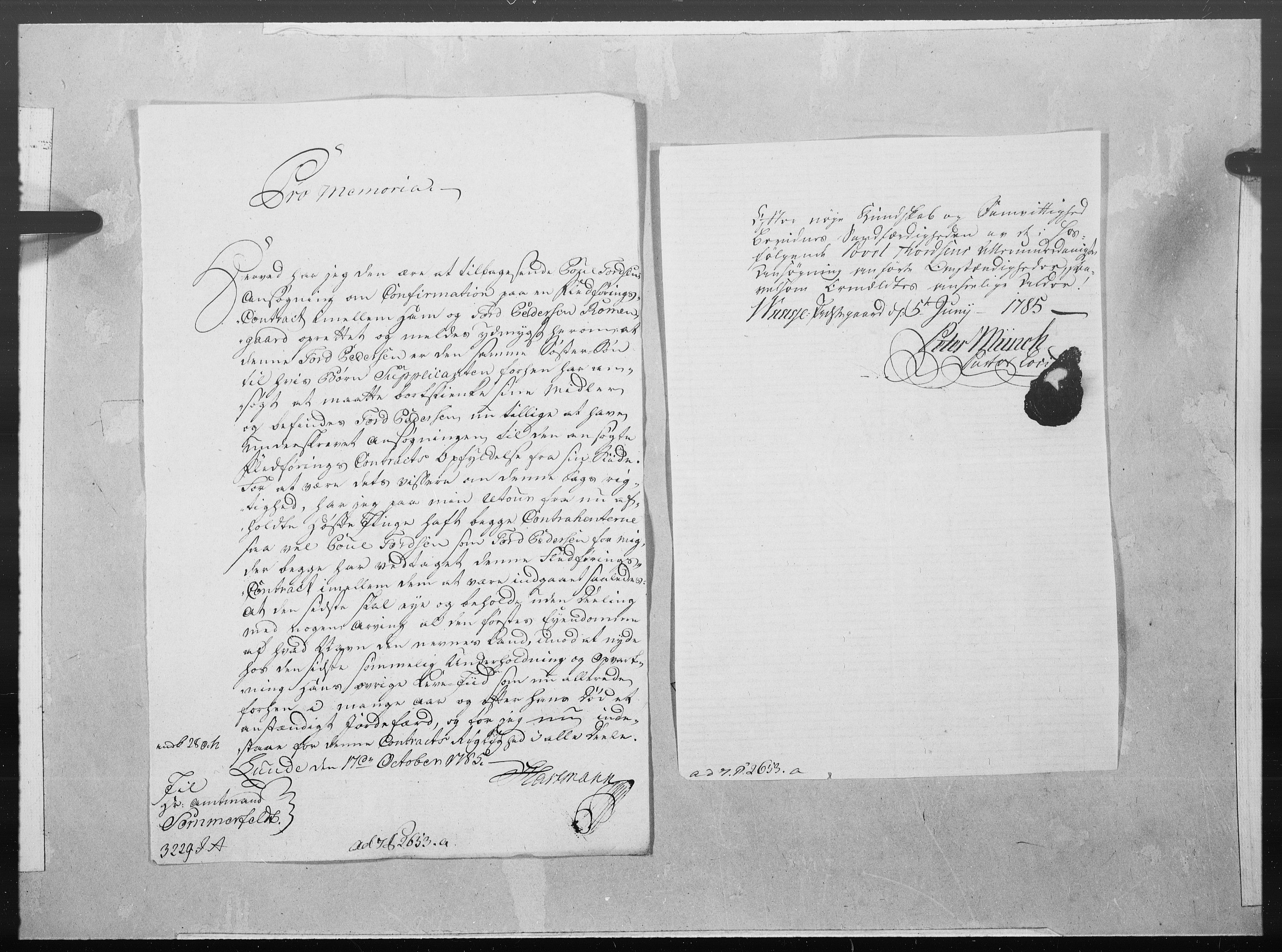 Danske Kanselli 1572-1799, AV/RA-EA-3023/F/Fc/Fcc/Fcca/L0257: Norske innlegg 1572-1799, 1785, p. 371