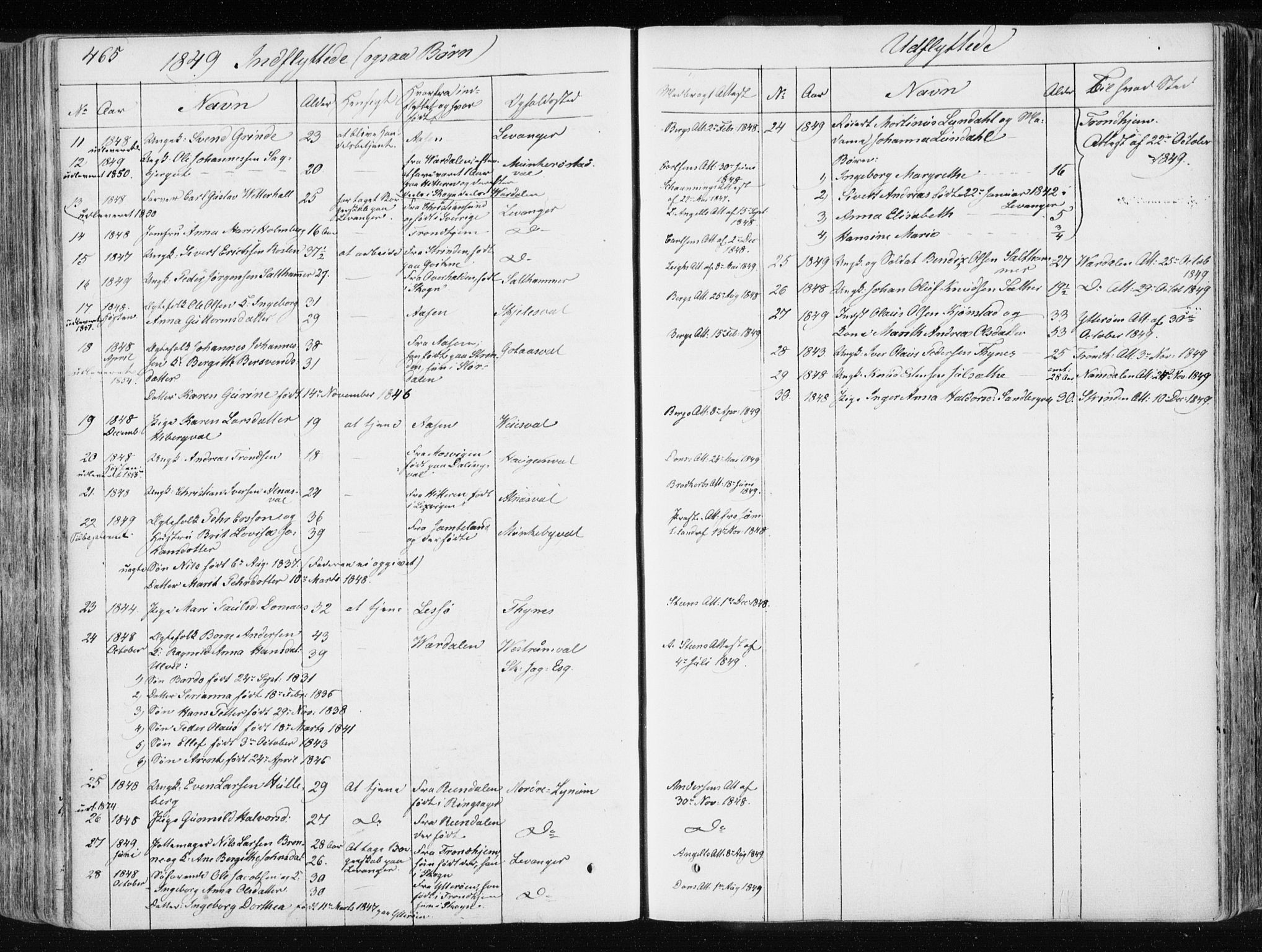 Ministerialprotokoller, klokkerbøker og fødselsregistre - Nord-Trøndelag, SAT/A-1458/717/L0154: Parish register (official) no. 717A06 /1, 1836-1849, p. 465