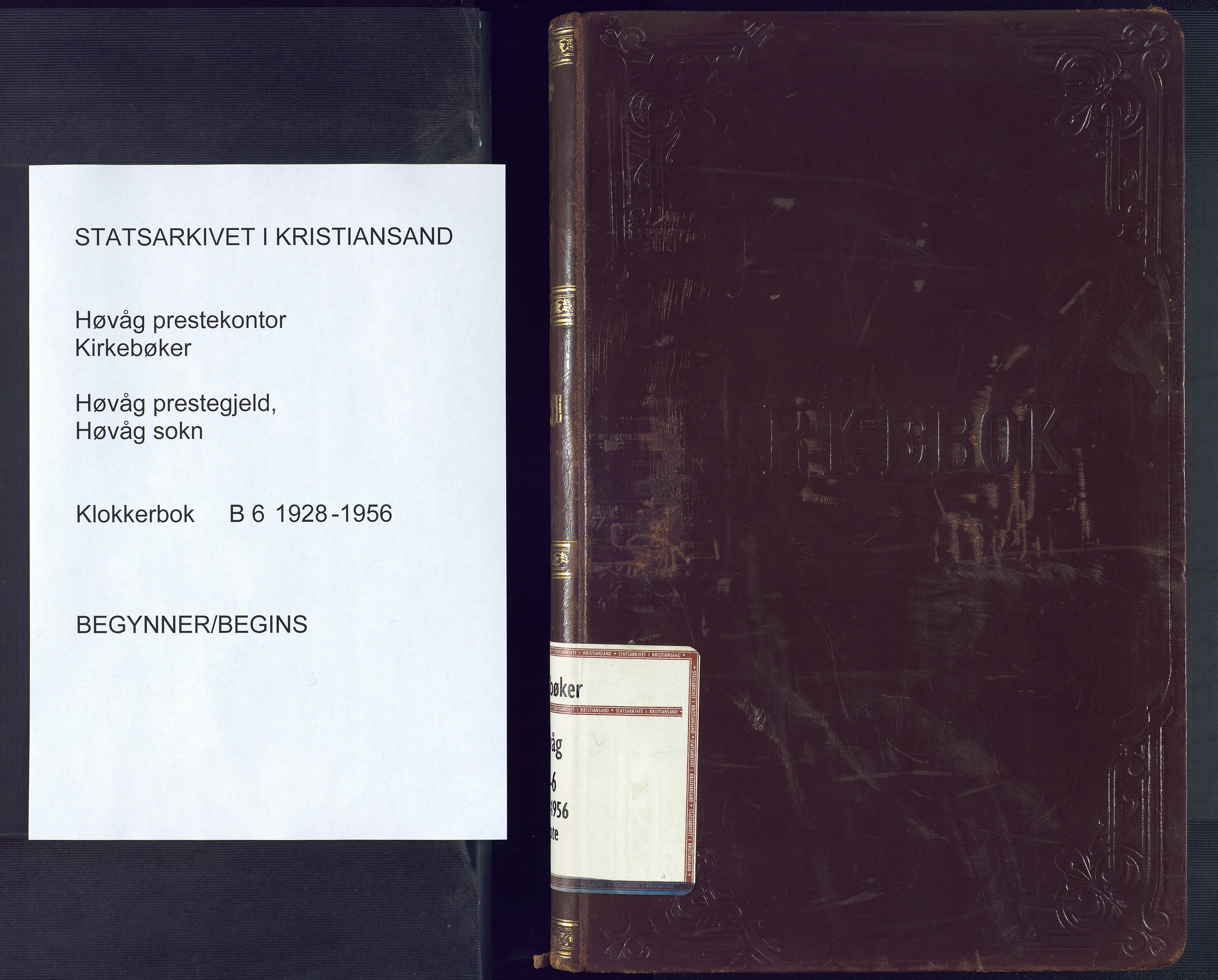 Høvåg sokneprestkontor, AV/SAK-1111-0025/F/Fb/L0006: Parish register (copy) no. B 6, 1928-1956