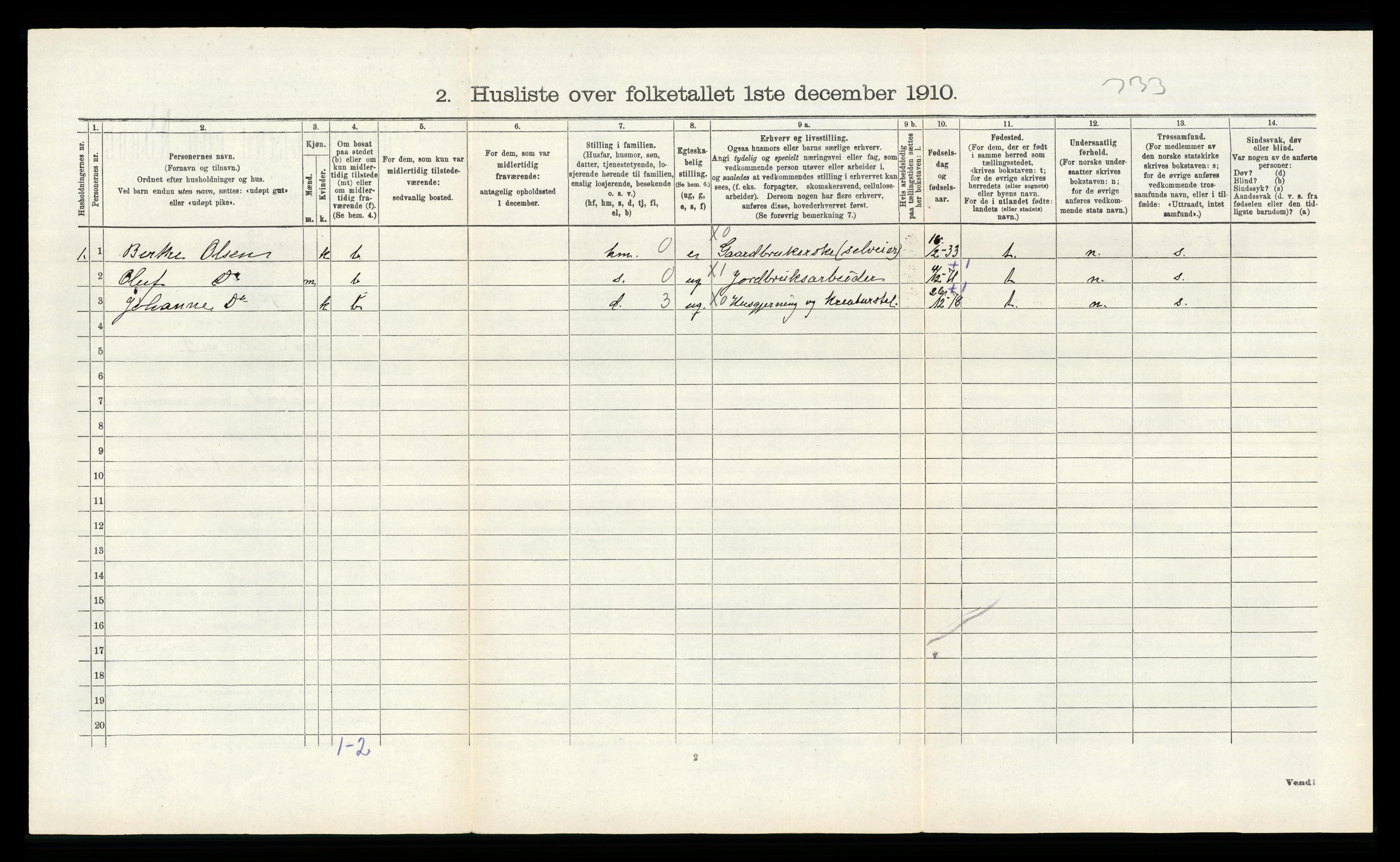 RA, 1910 census for Spind, 1910, p. 173