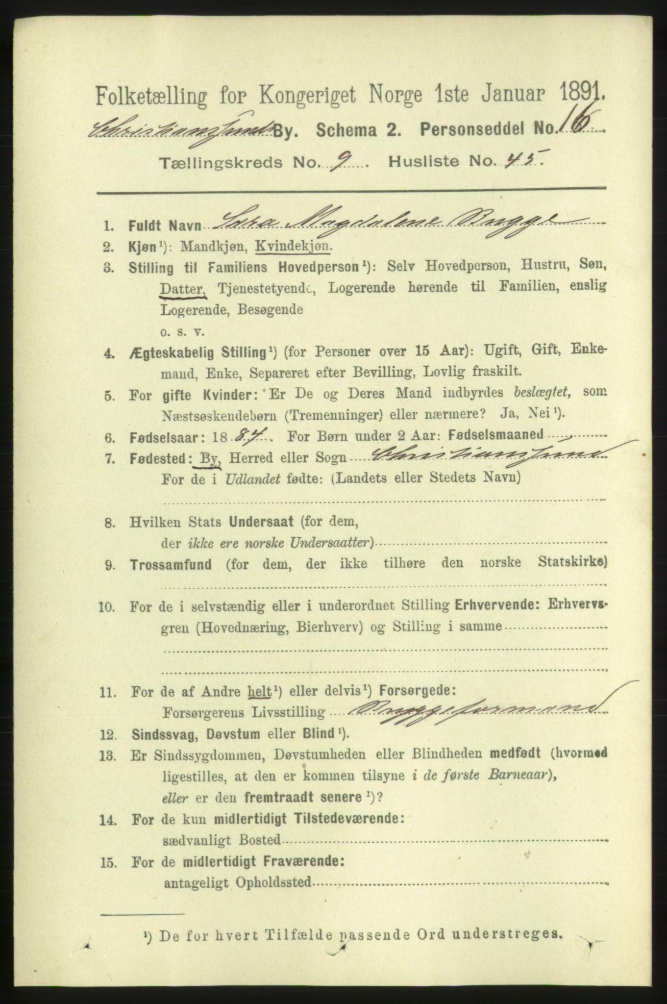 RA, 1891 census for 1503 Kristiansund, 1891, p. 7596