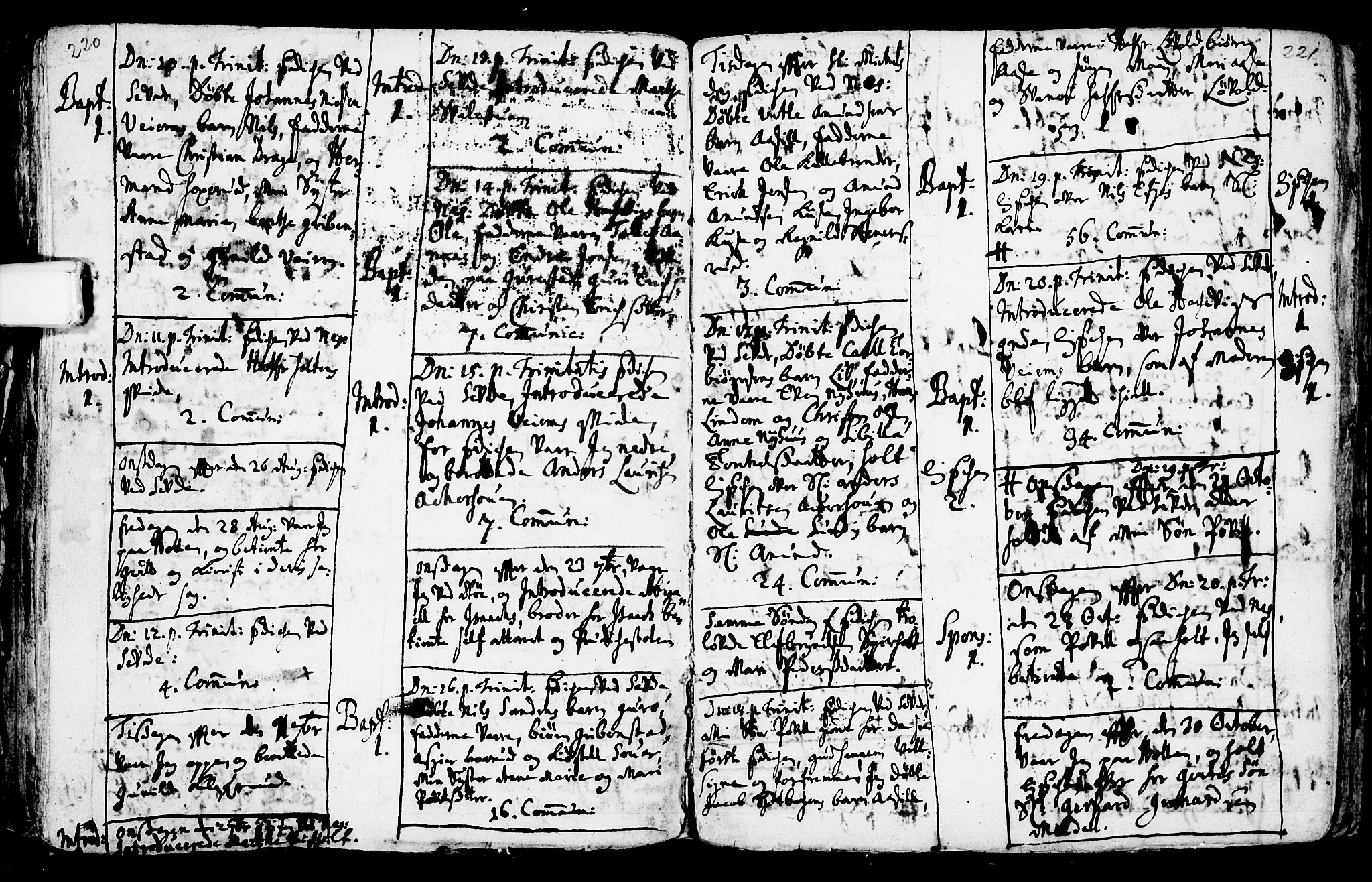 Sauherad kirkebøker, SAKO/A-298/F/Fa/L0002: Parish register (official) no. I 2, 1681-1720, p. 220-221