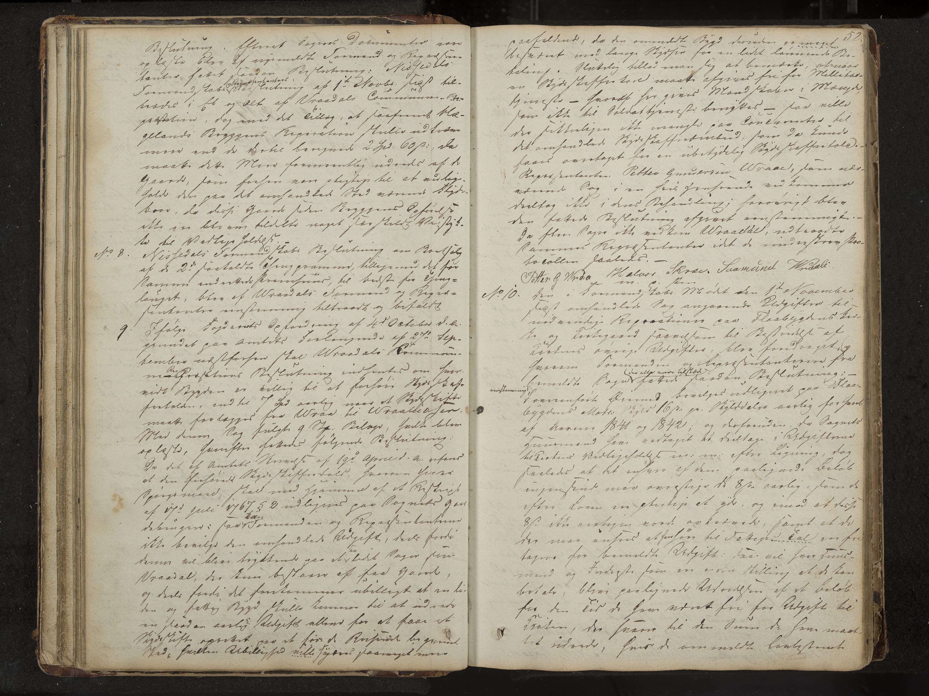 Kviteseid formannskap og sentraladministrasjon, IKAK/0829021/A/Aa/L0001: Møtebok med register, 1837-1866, p. 52