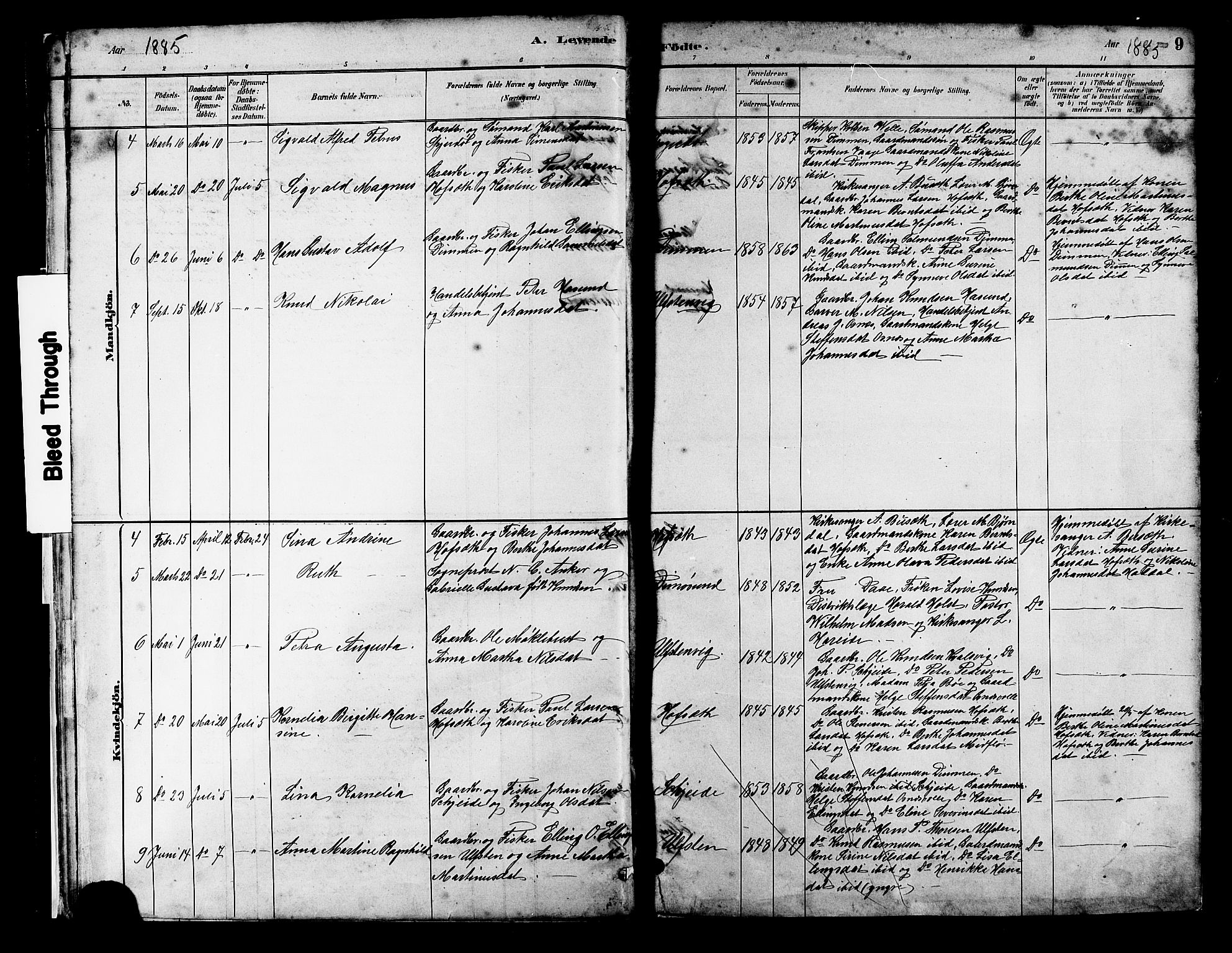 Ministerialprotokoller, klokkerbøker og fødselsregistre - Møre og Romsdal, SAT/A-1454/509/L0112: Parish register (copy) no. 509C02, 1883-1922, p. 9