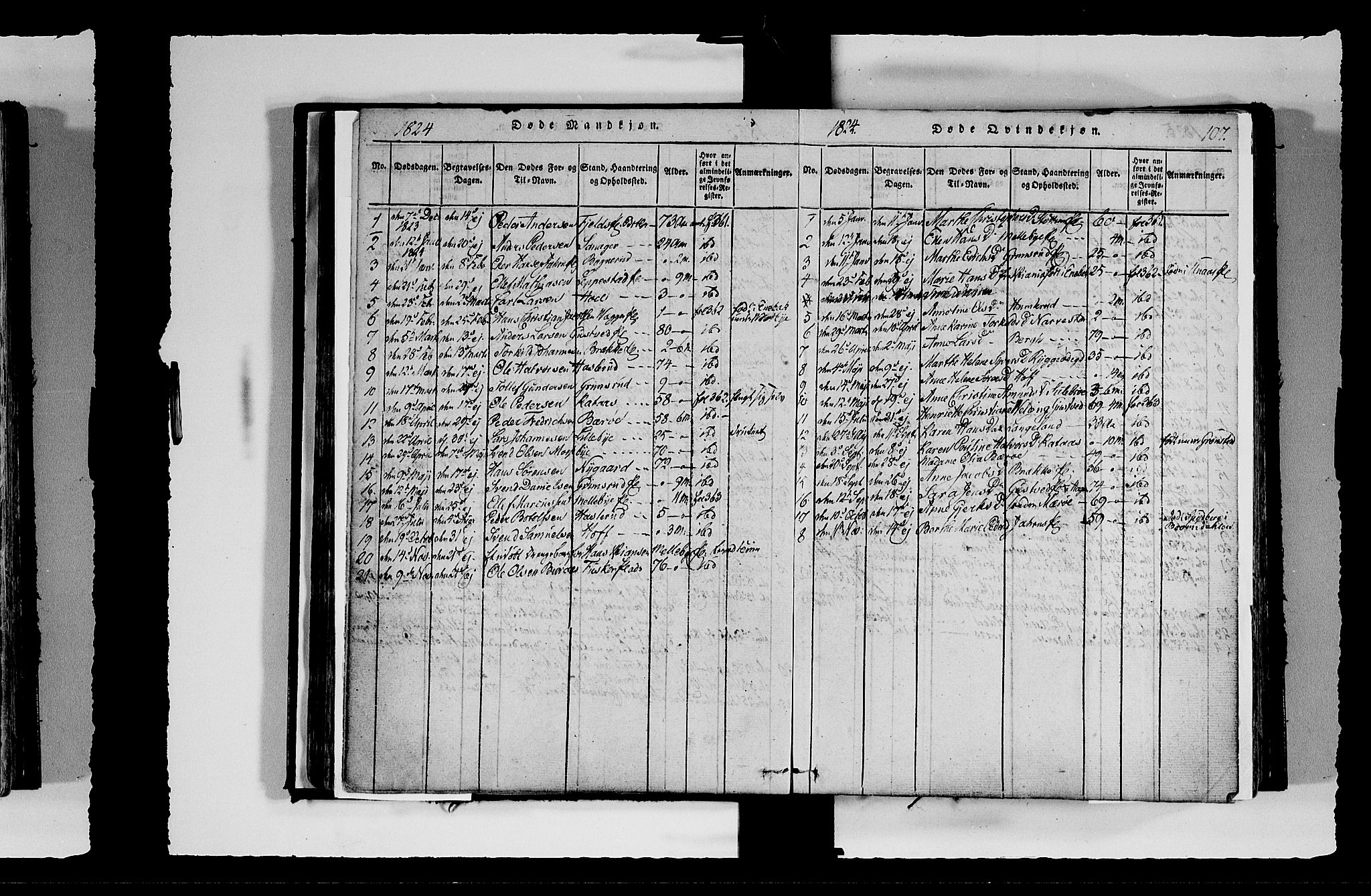 Hobøl prestekontor Kirkebøker, AV/SAO-A-2002/F/Fa/L0002: Parish register (official) no. I 2, 1814-1841, p. 107