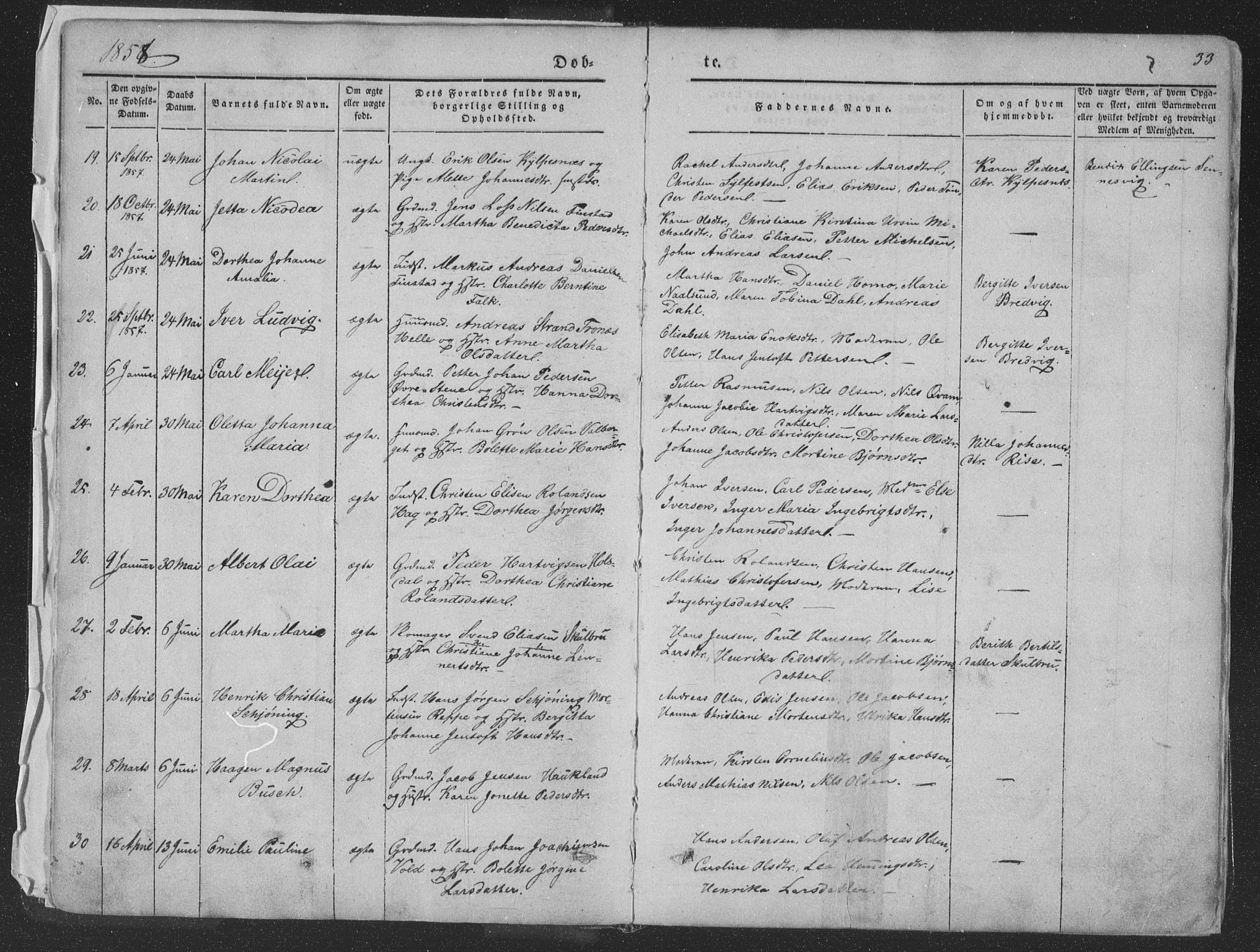 Ministerialprotokoller, klokkerbøker og fødselsregistre - Nordland, SAT/A-1459/881/L1165: Parish register (copy) no. 881C02, 1854-1876, p. 33