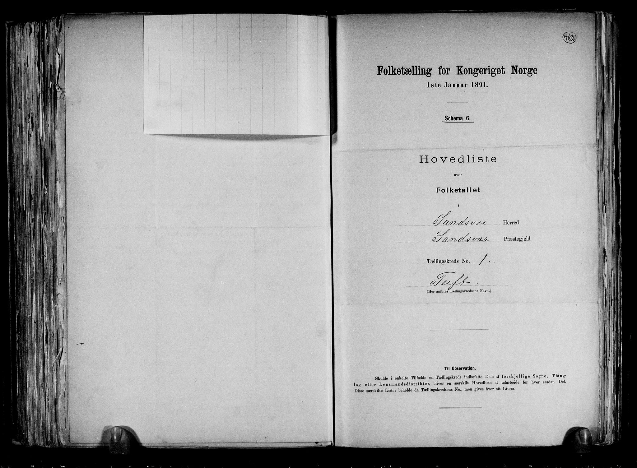 RA, 1891 census for 0629 Sandsvær, 1891, p. 5