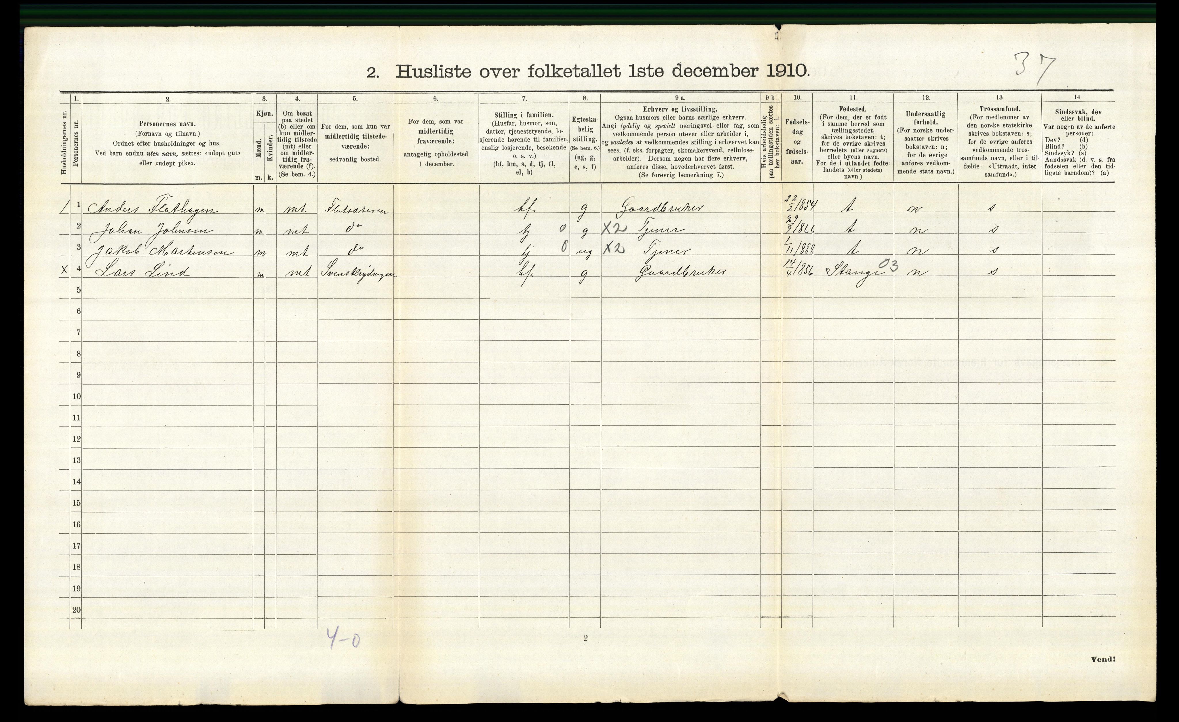 RA, 1910 census for Trysil, 1910, p. 2092