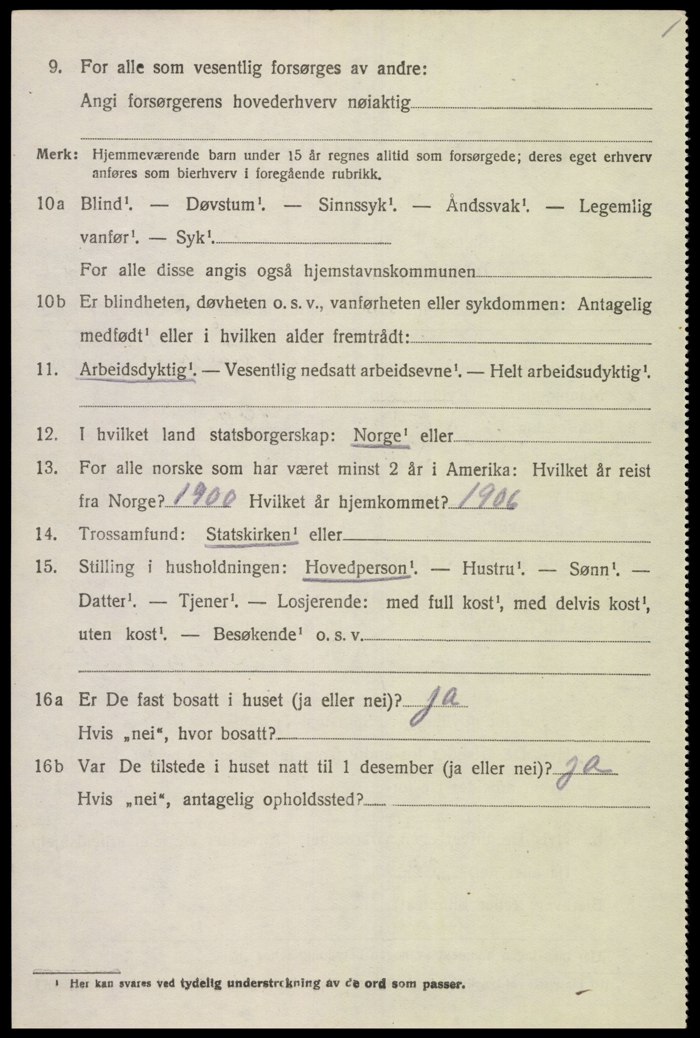 SAK, 1920 census for Holum, 1920, p. 2090