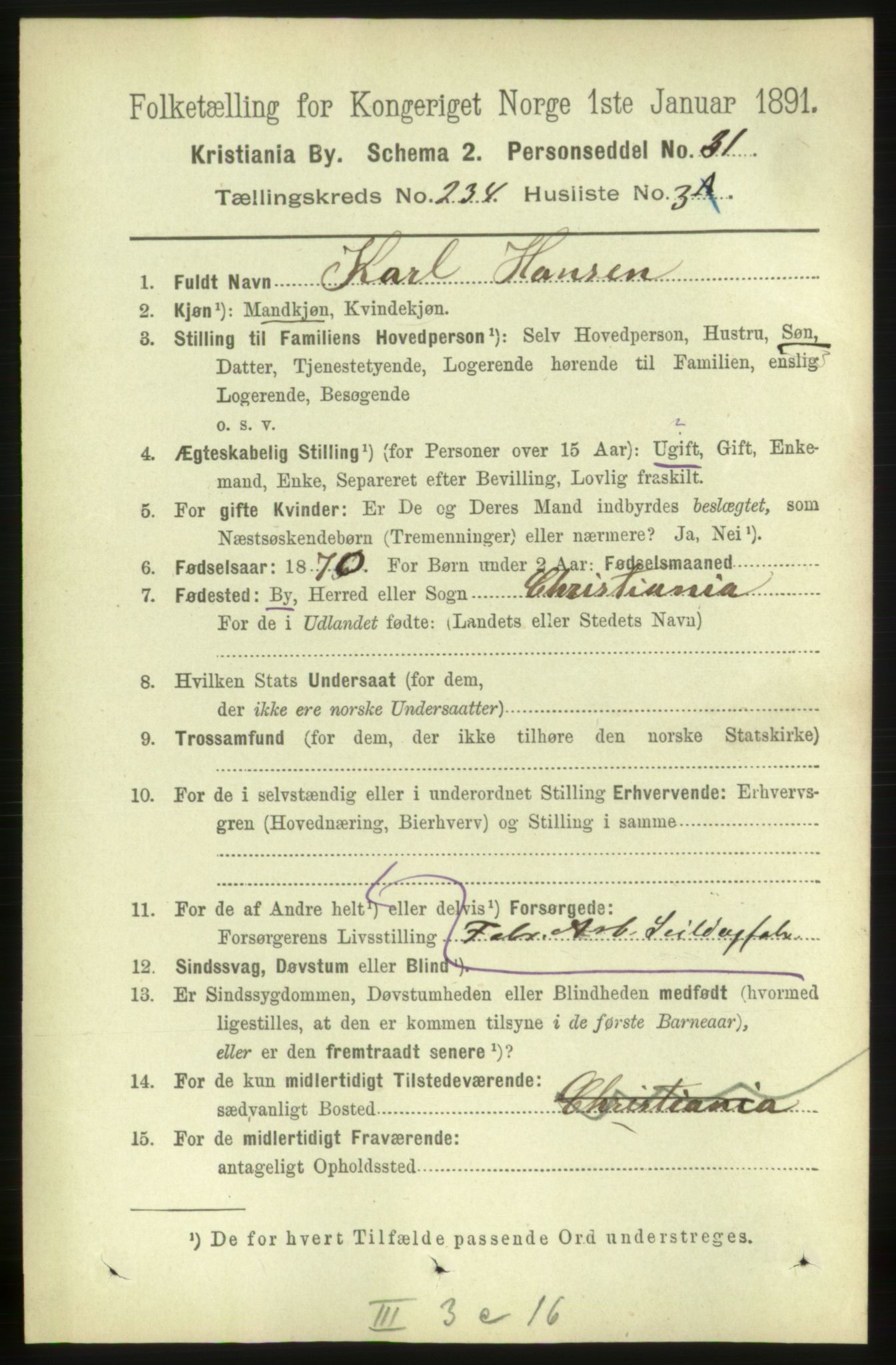 RA, 1891 census for 0301 Kristiania, 1891, p. 143492