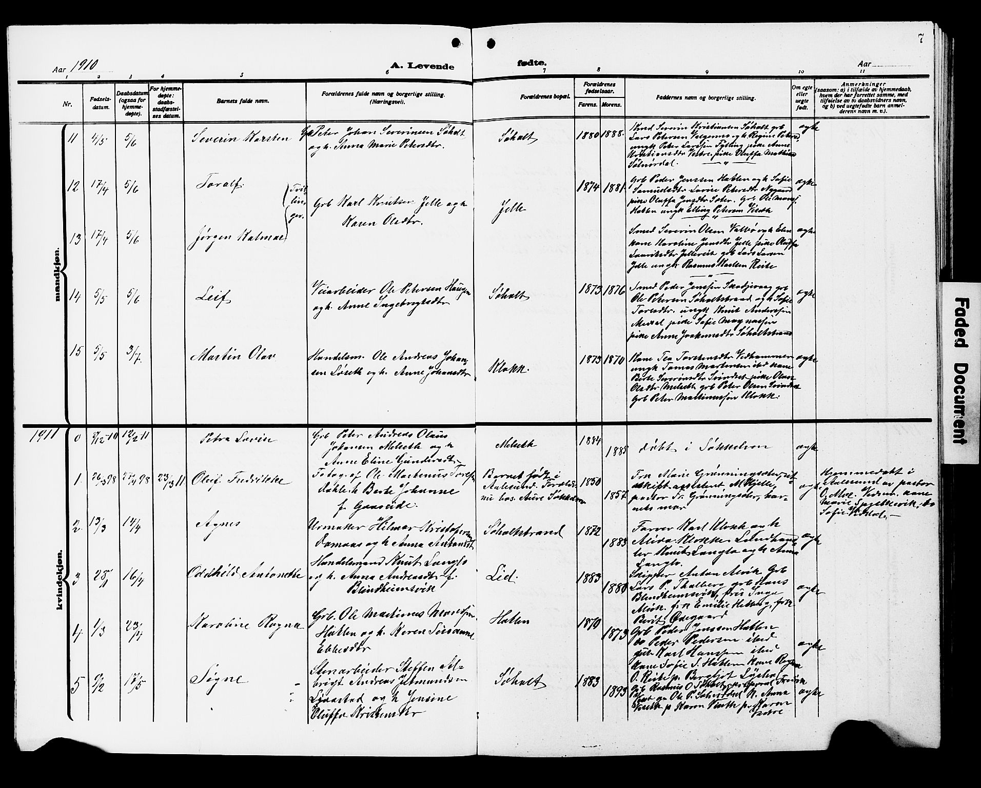 Ministerialprotokoller, klokkerbøker og fødselsregistre - Møre og Romsdal, AV/SAT-A-1454/522/L0328: Parish register (copy) no. 522C07, 1909-1925, p. 7