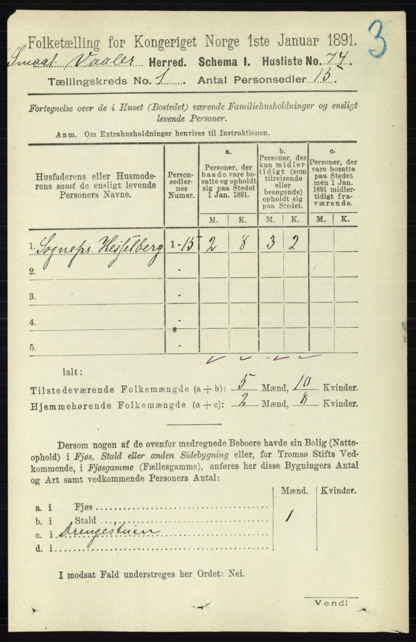 RA, 1891 census for 0137 Våler, 1891, p. 96