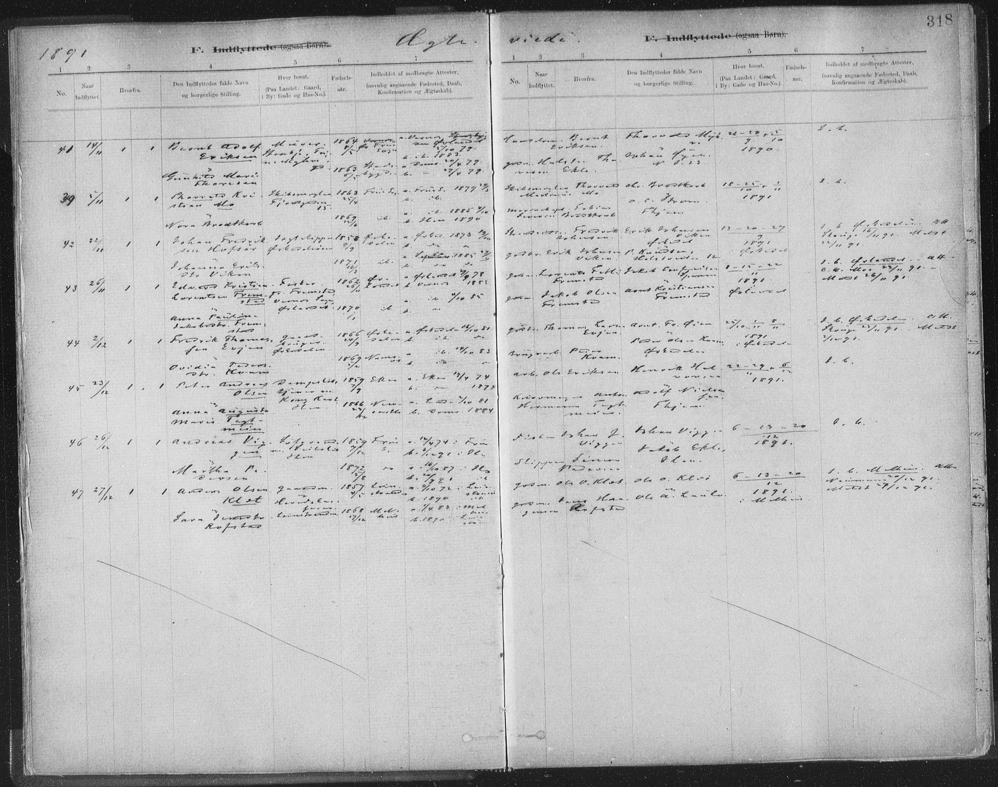 Ministerialprotokoller, klokkerbøker og fødselsregistre - Sør-Trøndelag, SAT/A-1456/603/L0163: Parish register (official) no. 603A02, 1879-1895, p. 318