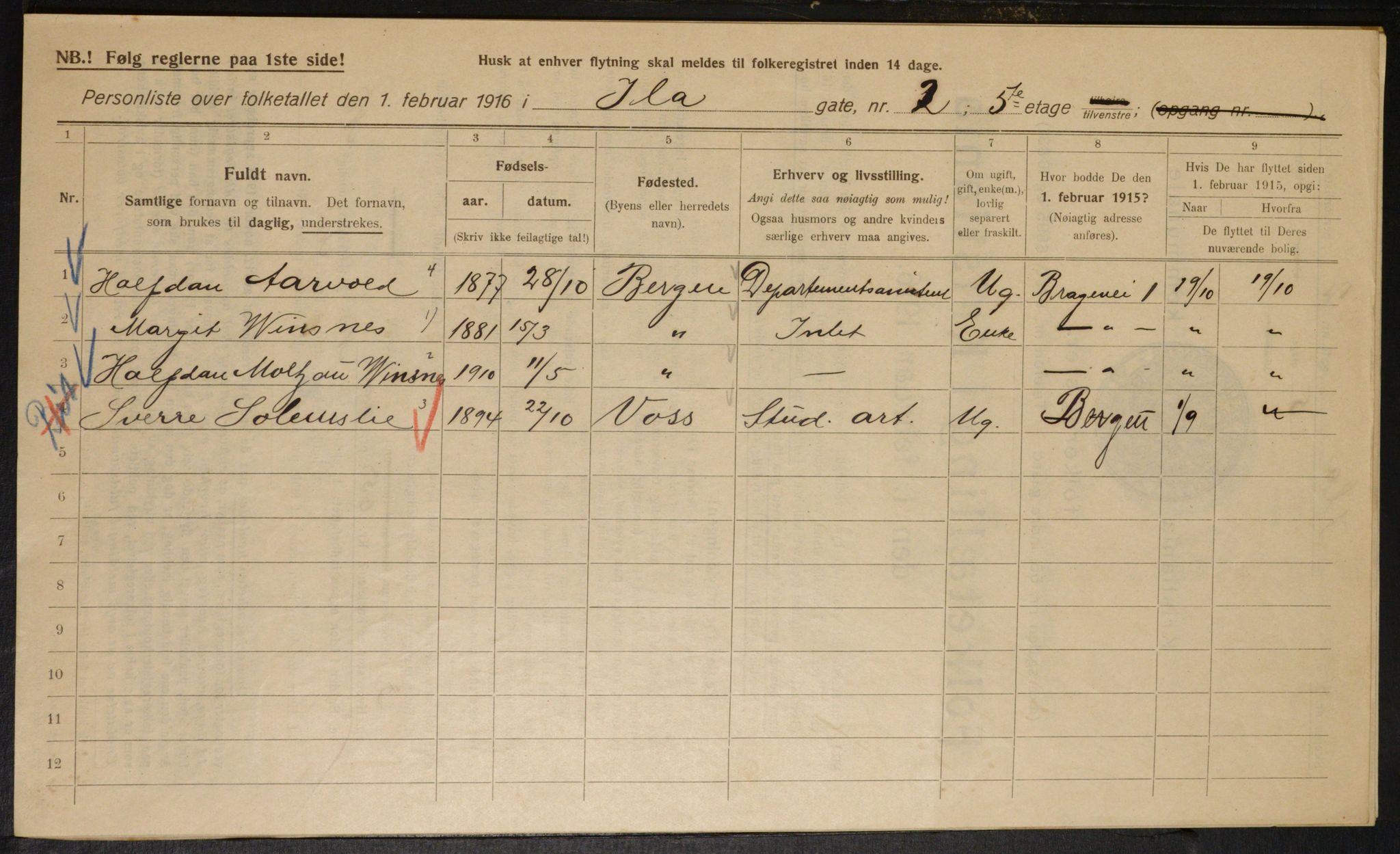 OBA, Municipal Census 1916 for Kristiania, 1916, p. 44097