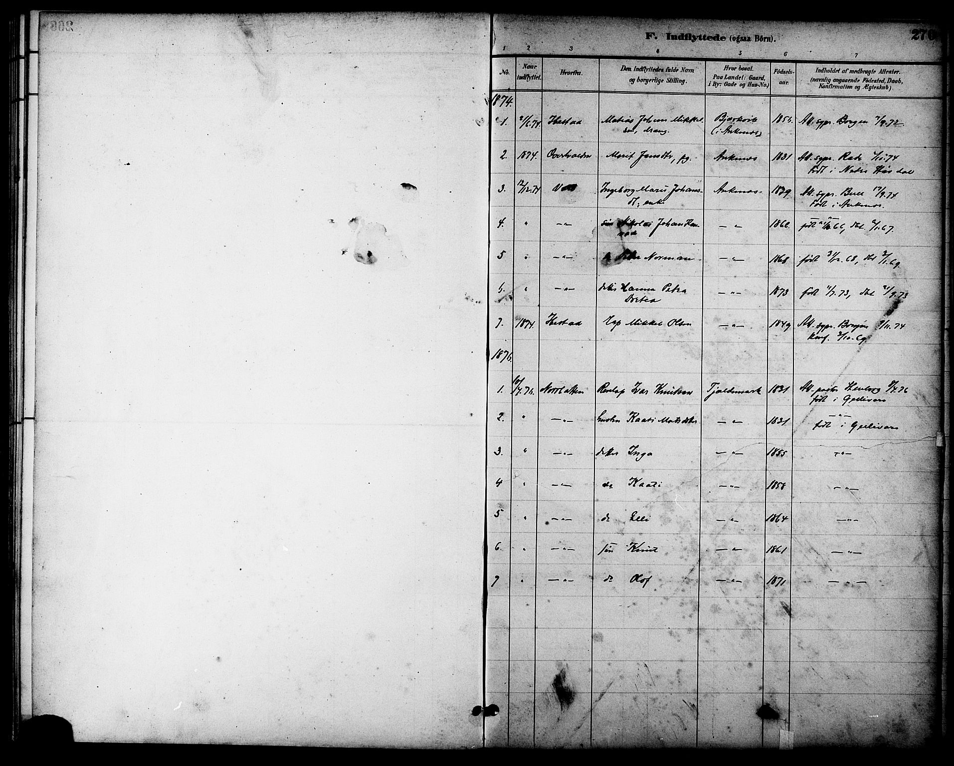 Ministerialprotokoller, klokkerbøker og fødselsregistre - Nordland, SAT/A-1459/863/L0898: Parish register (official) no. 863A10, 1886-1897, p. 270