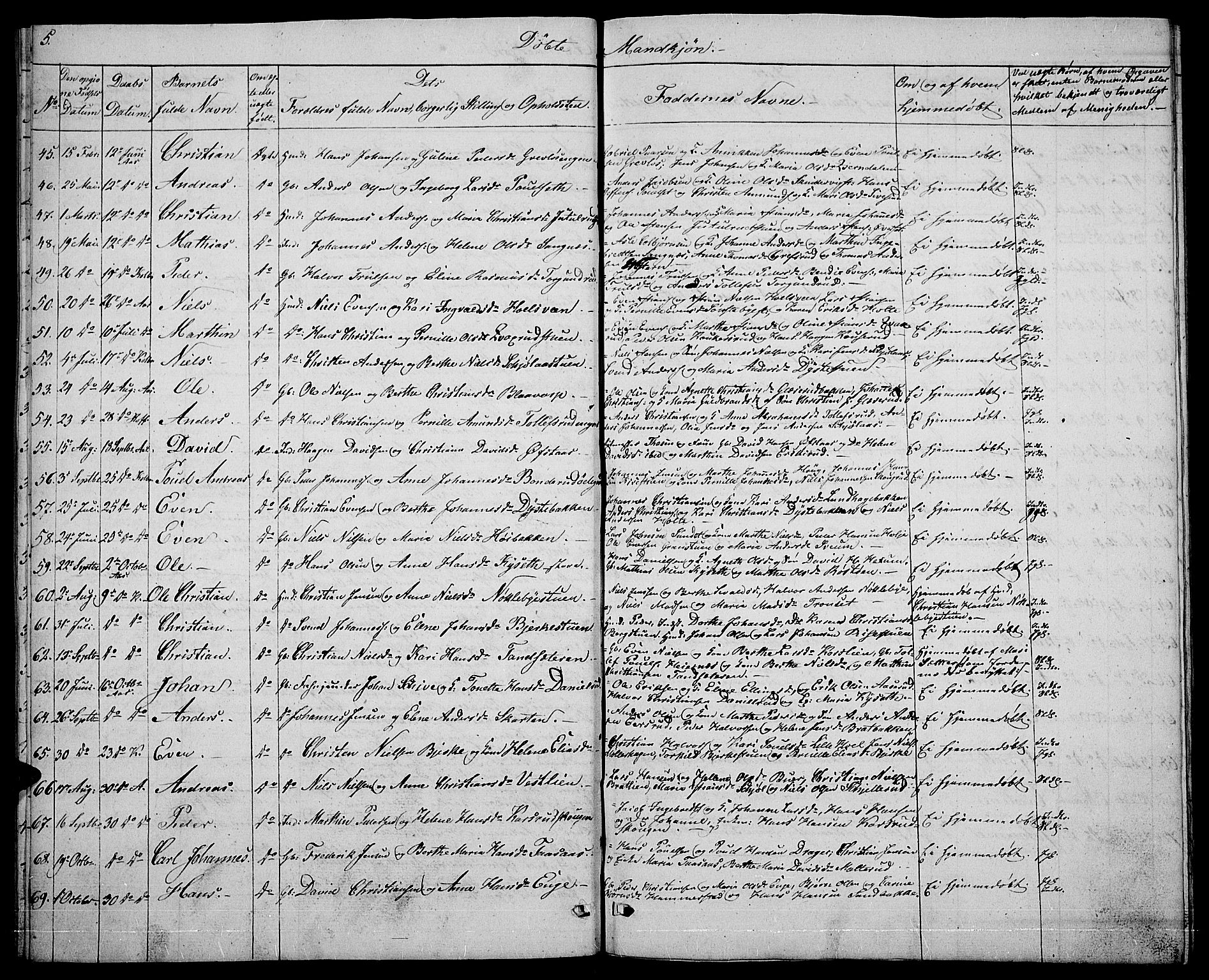 Vestre Toten prestekontor, AV/SAH-PREST-108/H/Ha/Hab/L0001: Parish register (copy) no. 1, 1830-1836, p. 5