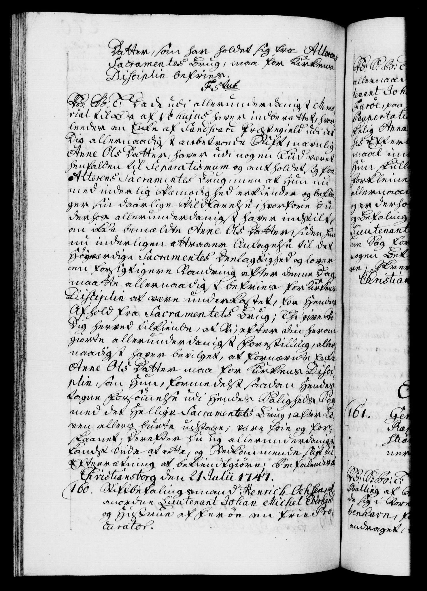 Danske Kanselli 1572-1799, AV/RA-EA-3023/F/Fc/Fca/Fcab/L0031: Norske tegnelser, 1746-1748, p. 270b