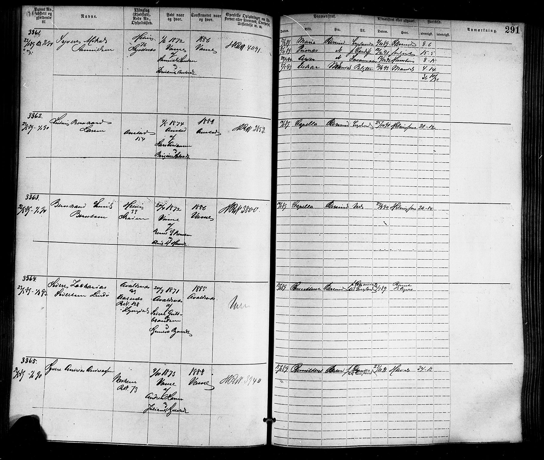 Farsund mønstringskrets, SAK/2031-0017/F/Fa/L0006: Annotasjonsrulle nr 1911-3805 med register, Z-3, 1877-1894, p. 326