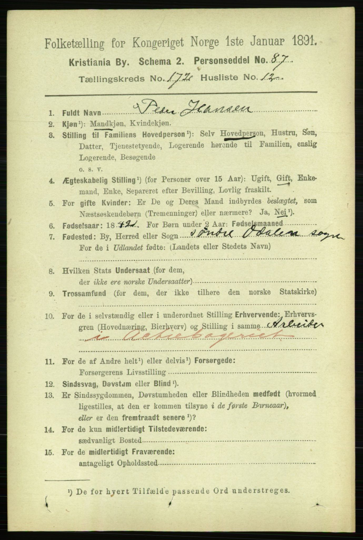 RA, 1891 census for 0301 Kristiania, 1891, p. 102272