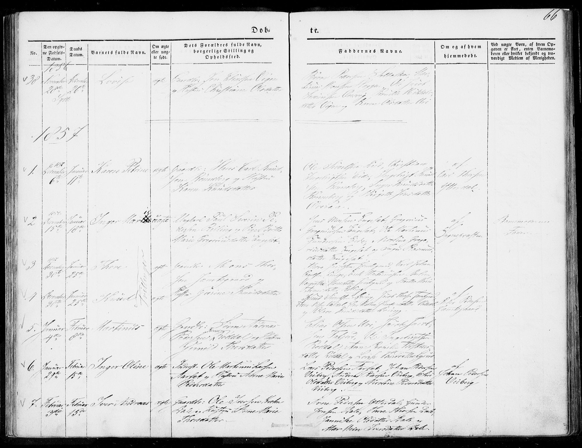 Ministerialprotokoller, klokkerbøker og fødselsregistre - Møre og Romsdal, SAT/A-1454/519/L0249: Parish register (official) no. 519A08, 1846-1868, p. 66