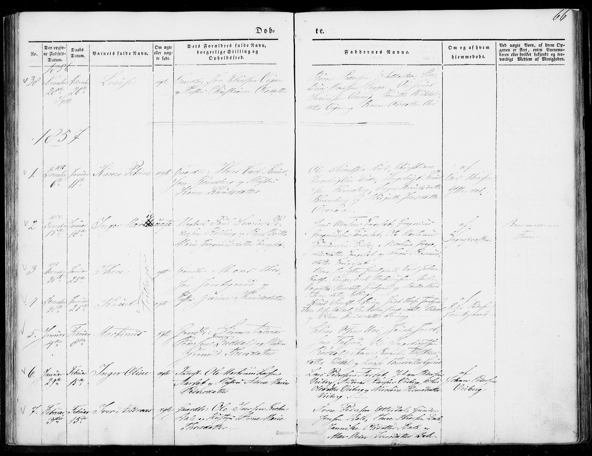 Ministerialprotokoller, klokkerbøker og fødselsregistre - Møre og Romsdal, AV/SAT-A-1454/519/L0249: Parish register (official) no. 519A08, 1846-1868, p. 66