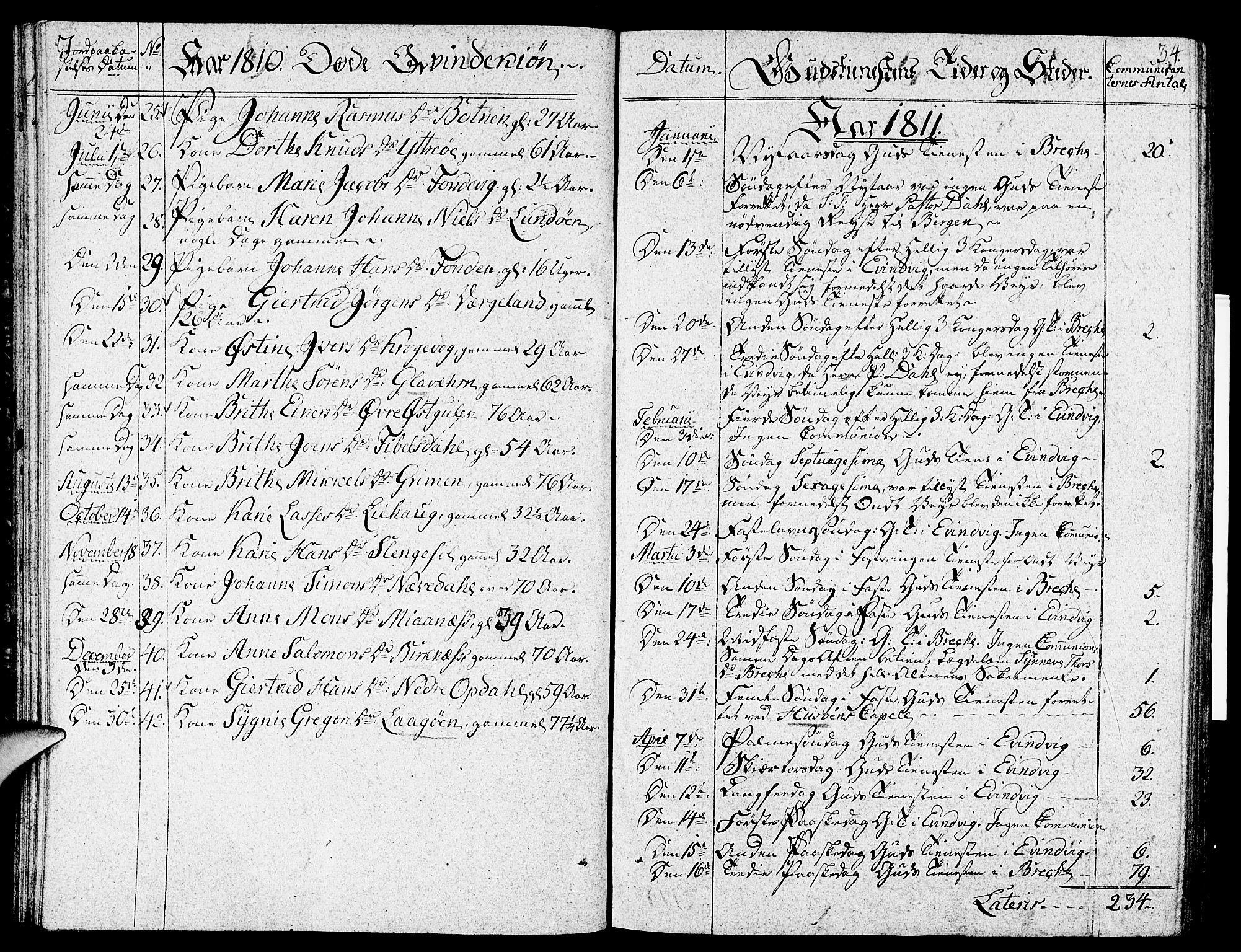 Gulen sokneprestembete, SAB/A-80201/H/Haa/Haaa/L0017: Parish register (official) no. A 17, 1809-1825, p. 34