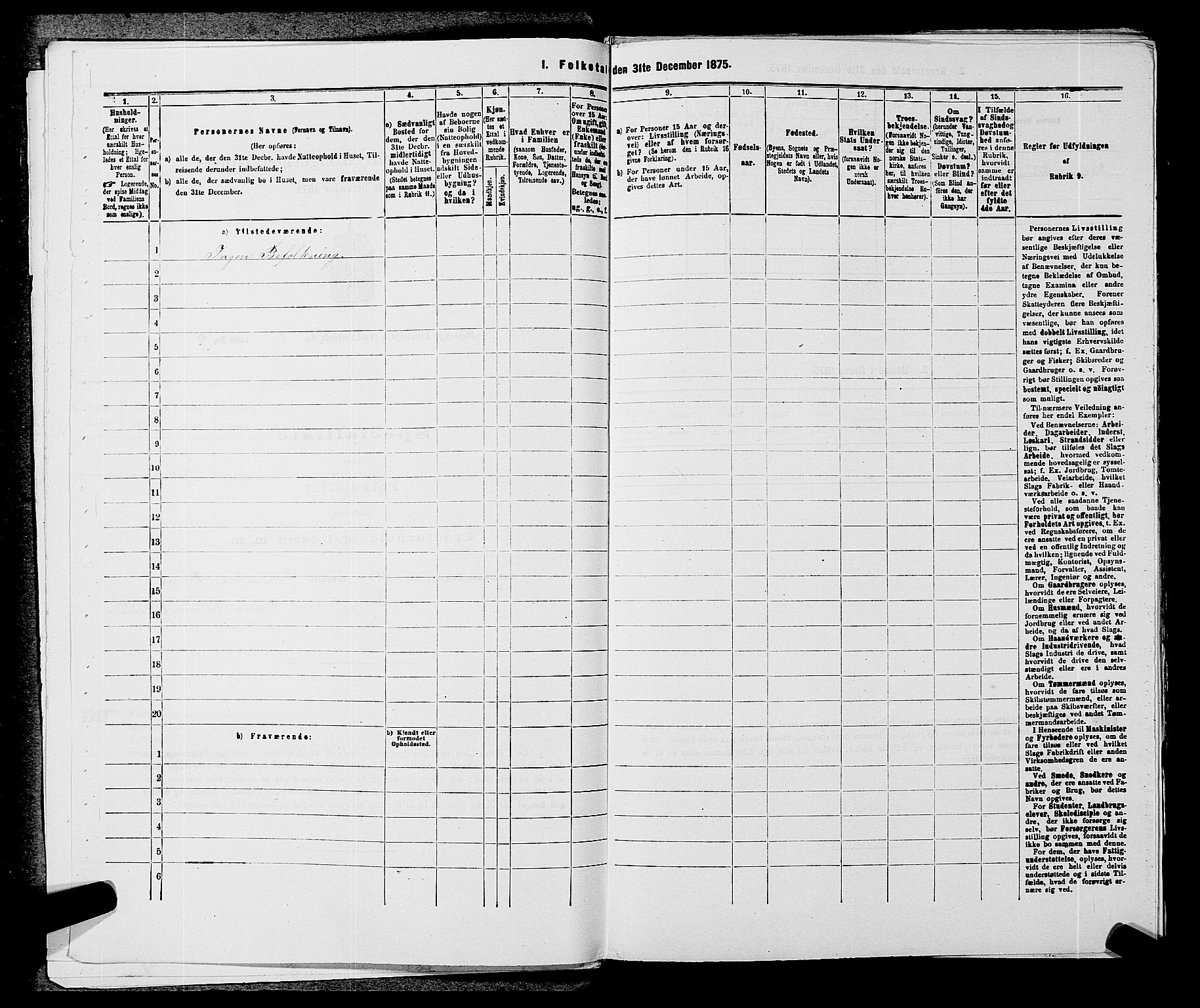 SAKO, 1875 census for 0631P Flesberg, 1875, p. 488