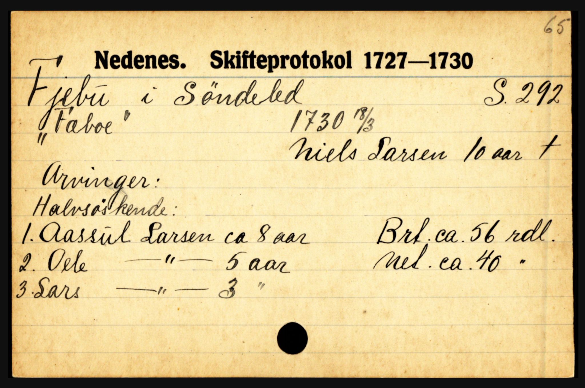 Nedenes sorenskriveri før 1824, AV/SAK-1221-0007/H, p. 6737