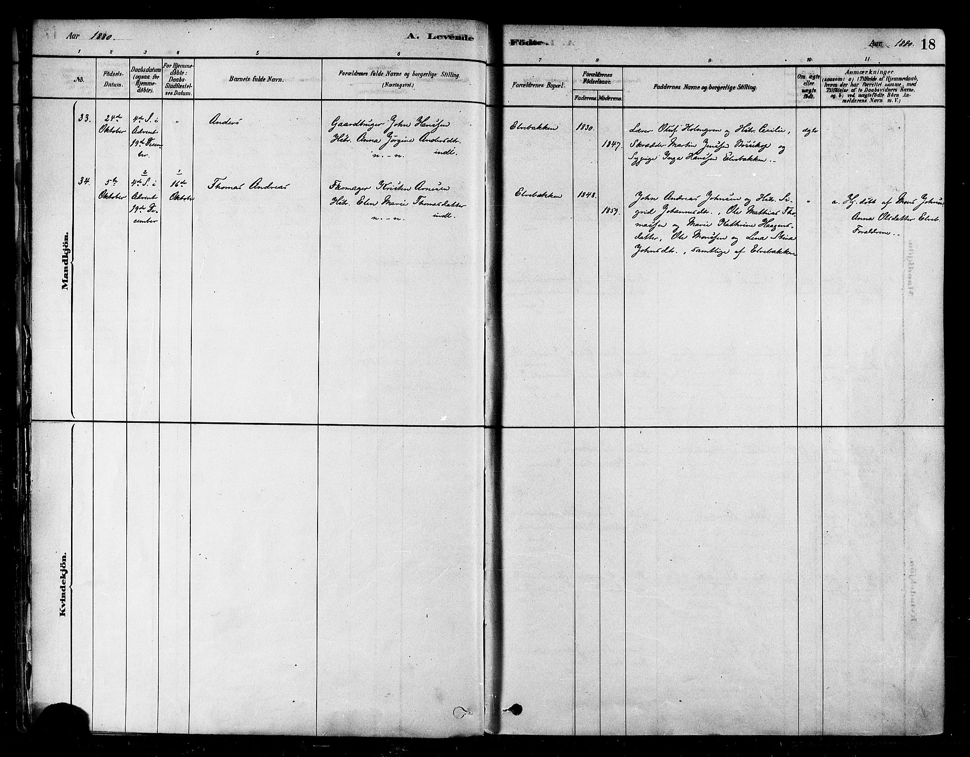 Alta sokneprestkontor, AV/SATØ-S-1338/H/Ha/L0002.kirke: Parish register (official) no. 2, 1879-1892, p. 18