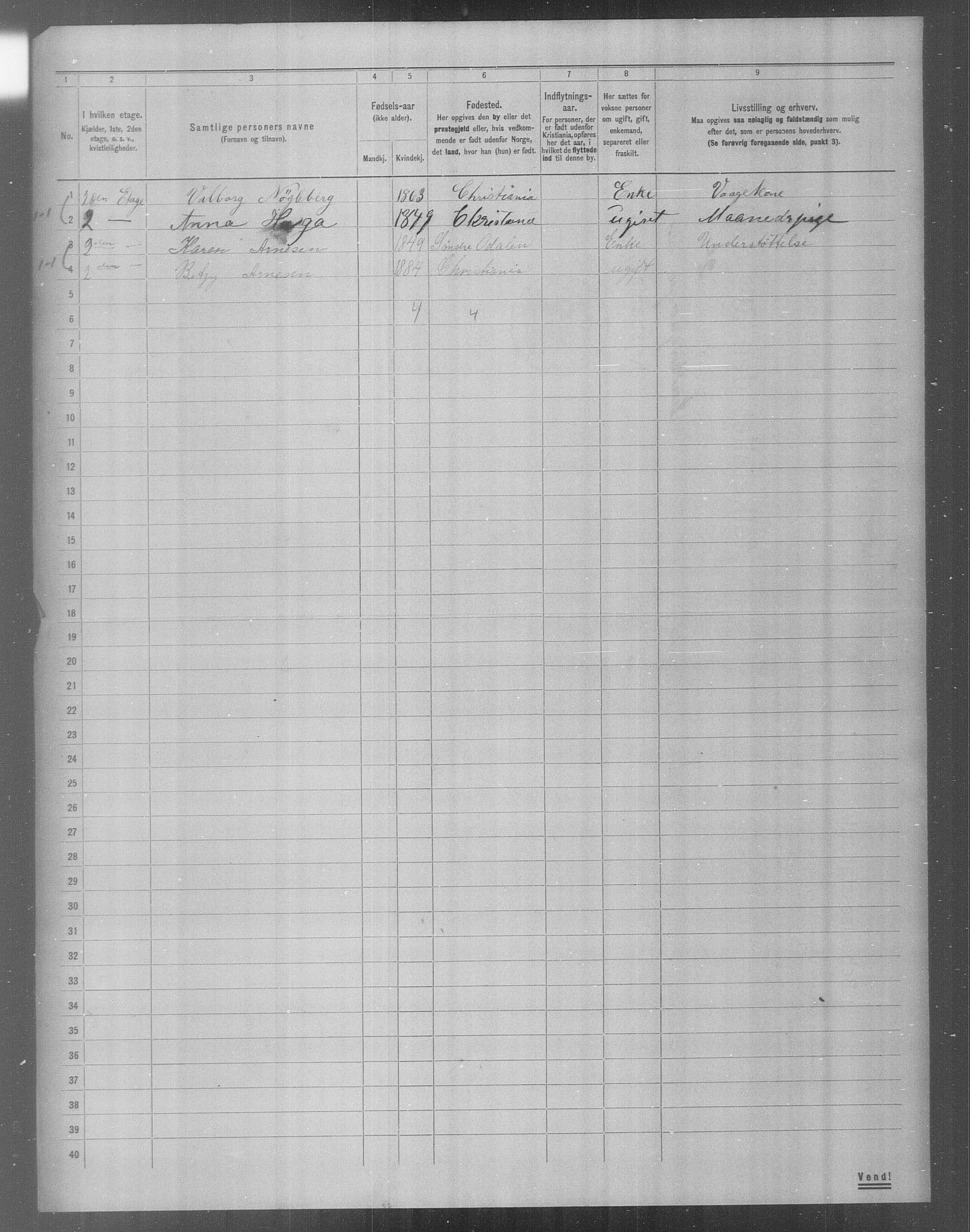 OBA, Municipal Census 1904 for Kristiania, 1904, p. 18641