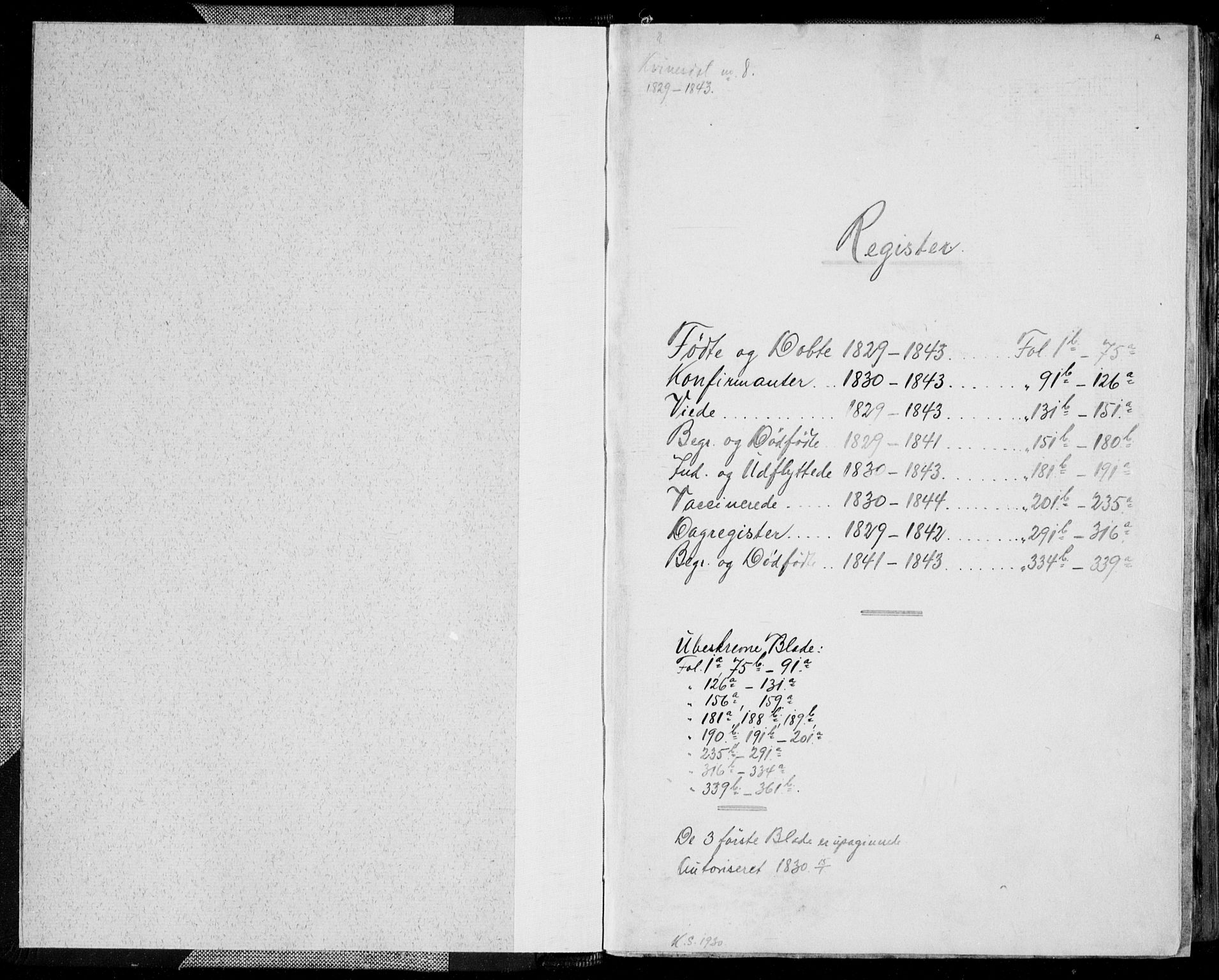 Kvinesdal sokneprestkontor, AV/SAK-1111-0026/F/Fa/Fab/L0004: Parish register (official) no. A 4, 1829-1843