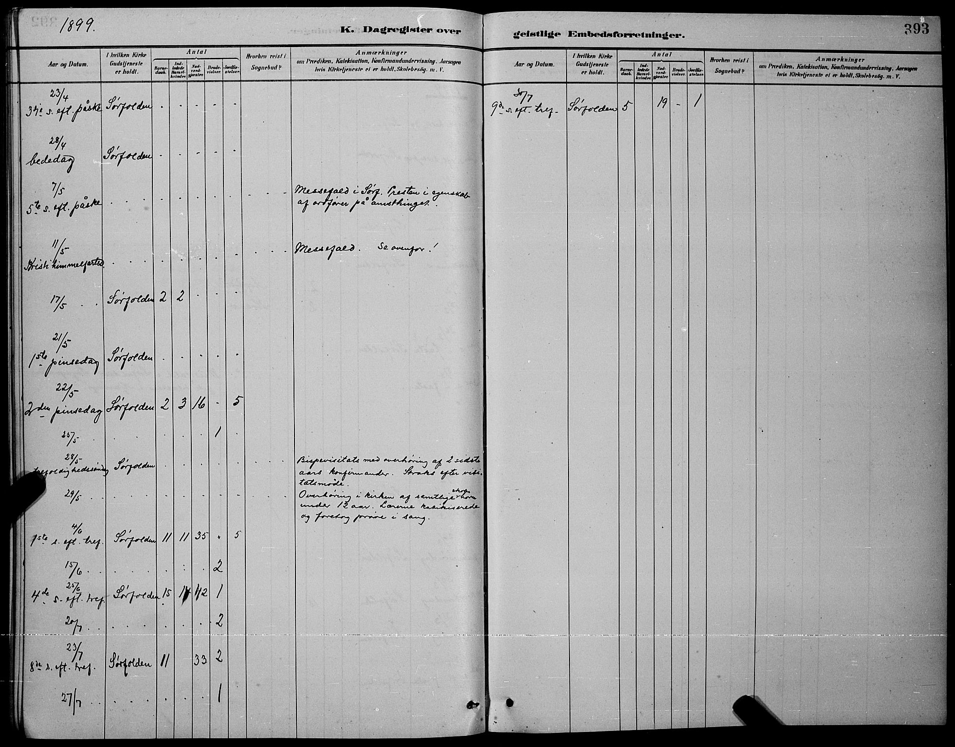 Ministerialprotokoller, klokkerbøker og fødselsregistre - Nordland, AV/SAT-A-1459/853/L0772: Parish register (official) no. 853A11, 1881-1900, p. 393