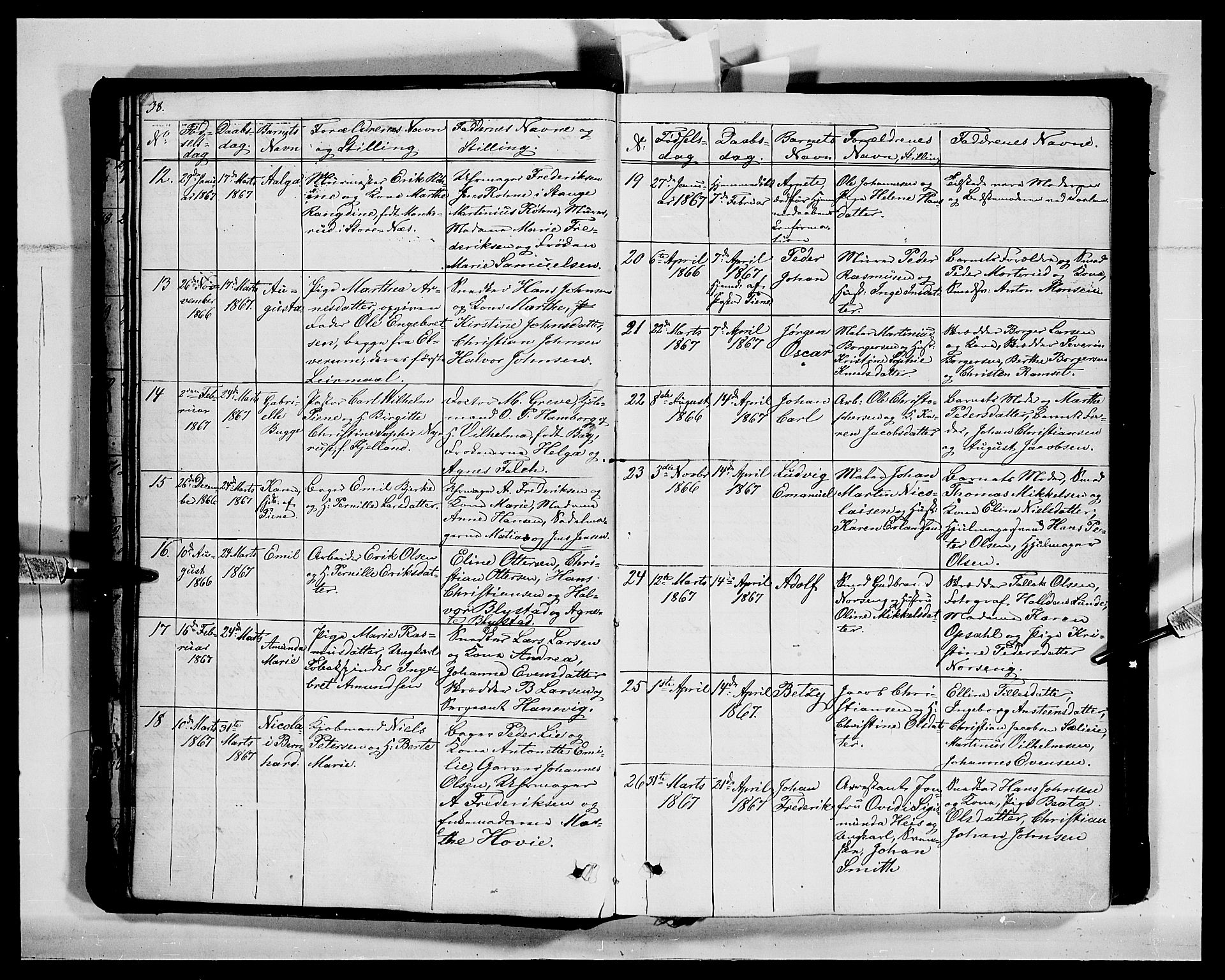 Vang prestekontor, Hedmark, SAH/PREST-008/H/Ha/Hab/L0011: Parish register (copy) no. 11, 1855-1878, p. 38