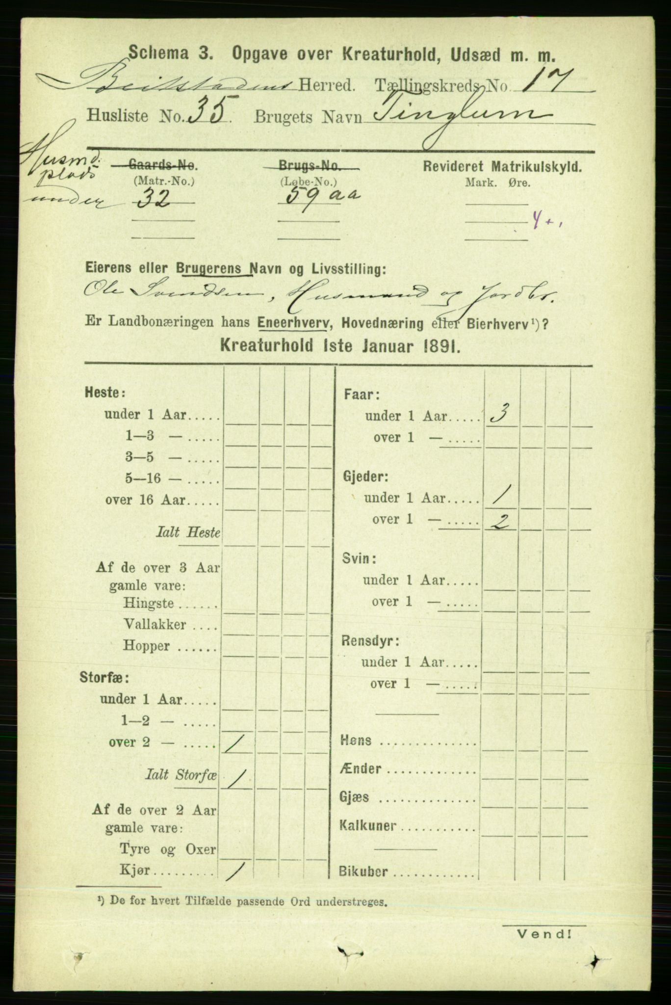 RA, 1891 census for 1727 Beitstad, 1891, p. 6773