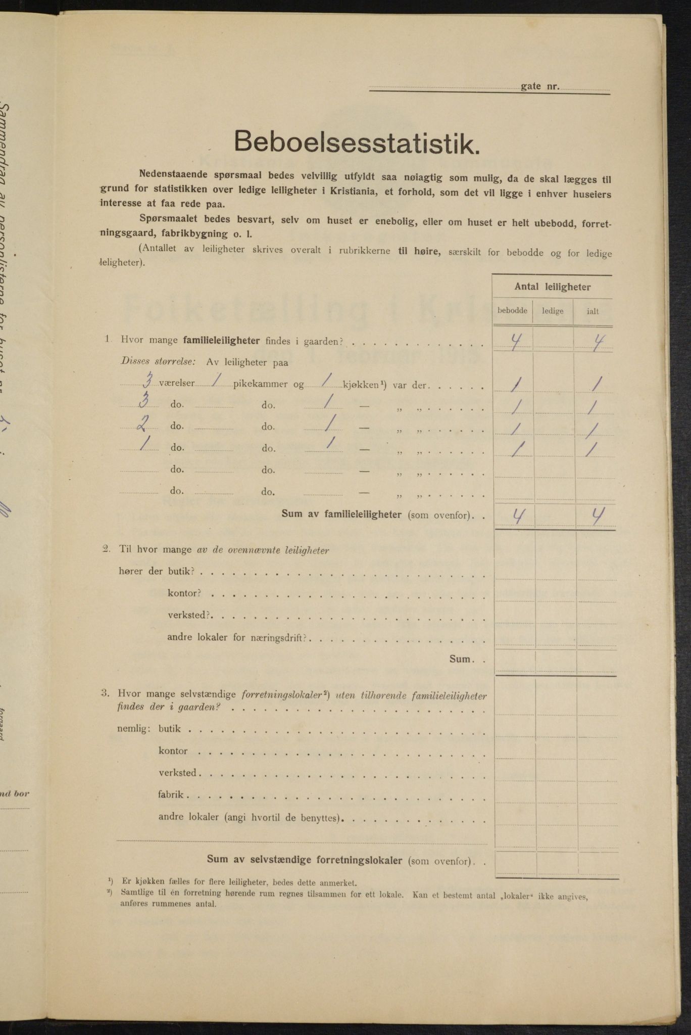 OBA, Municipal Census 1915 for Kristiania, 1915, p. 1130