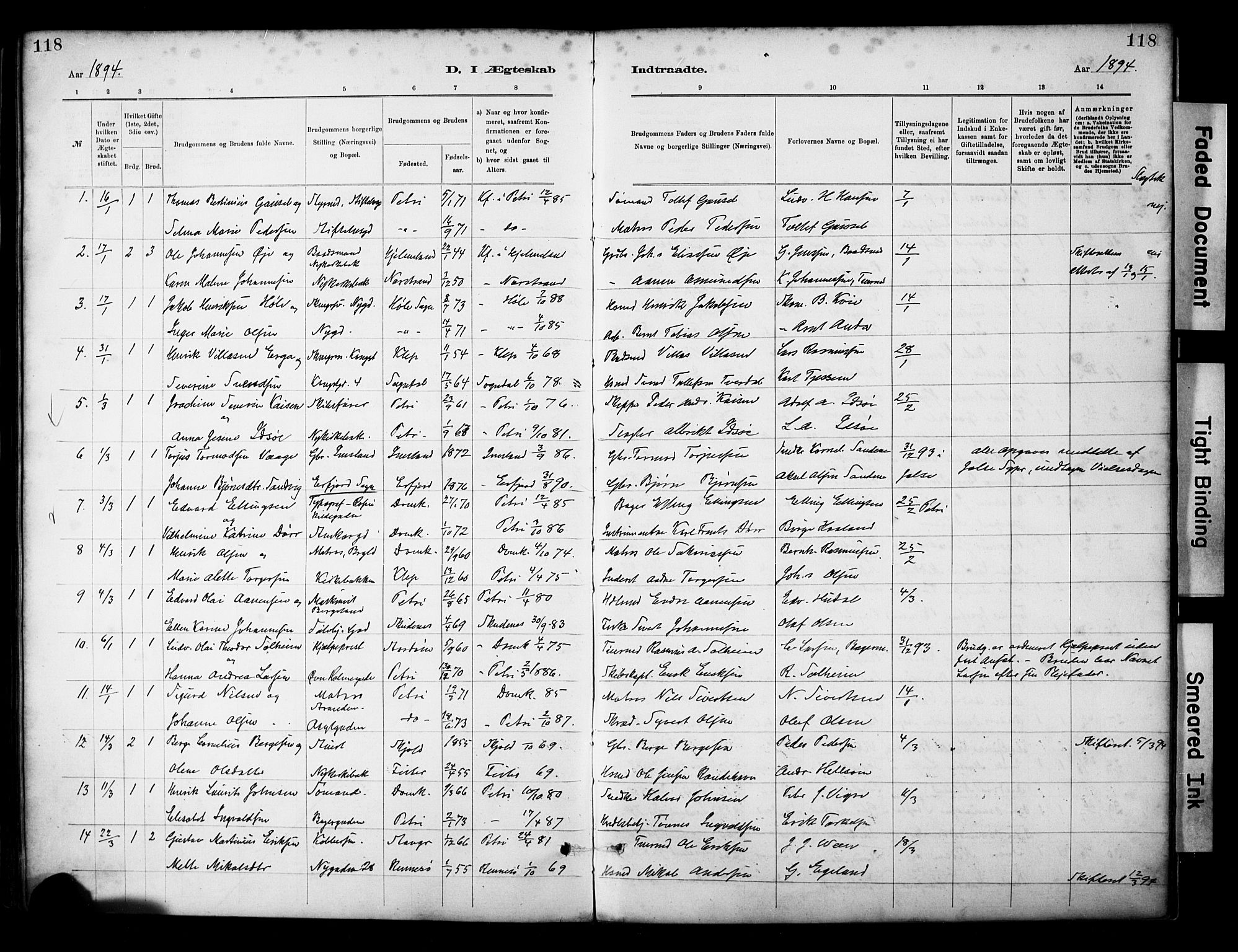 St. Petri sokneprestkontor, SAST/A-101813/001/30/30BA/L0018: Parish register (official) no. A 19, 1879-1900, p. 118