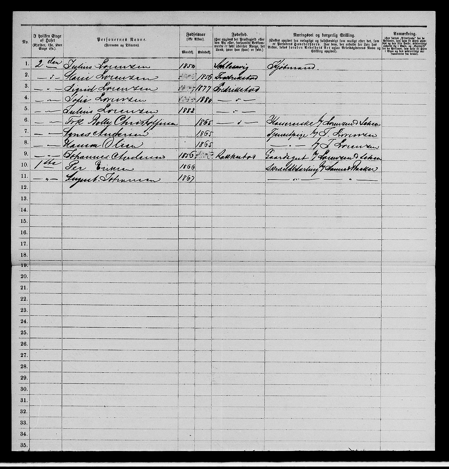 RA, 1885 census for 0103 Fredrikstad, 1885, p. 322