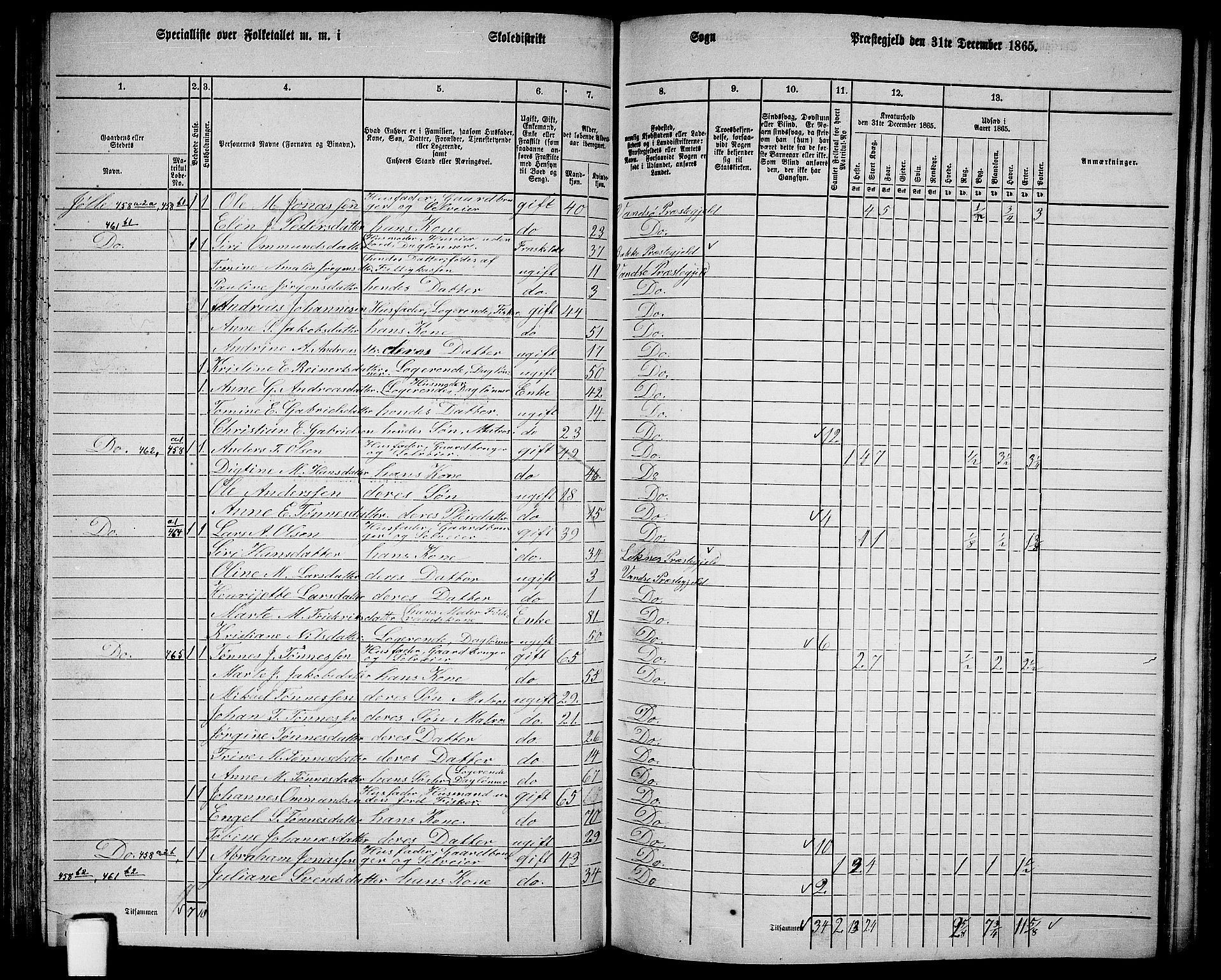 RA, 1865 census for Vanse/Vanse og Farsund, 1865, p. 150