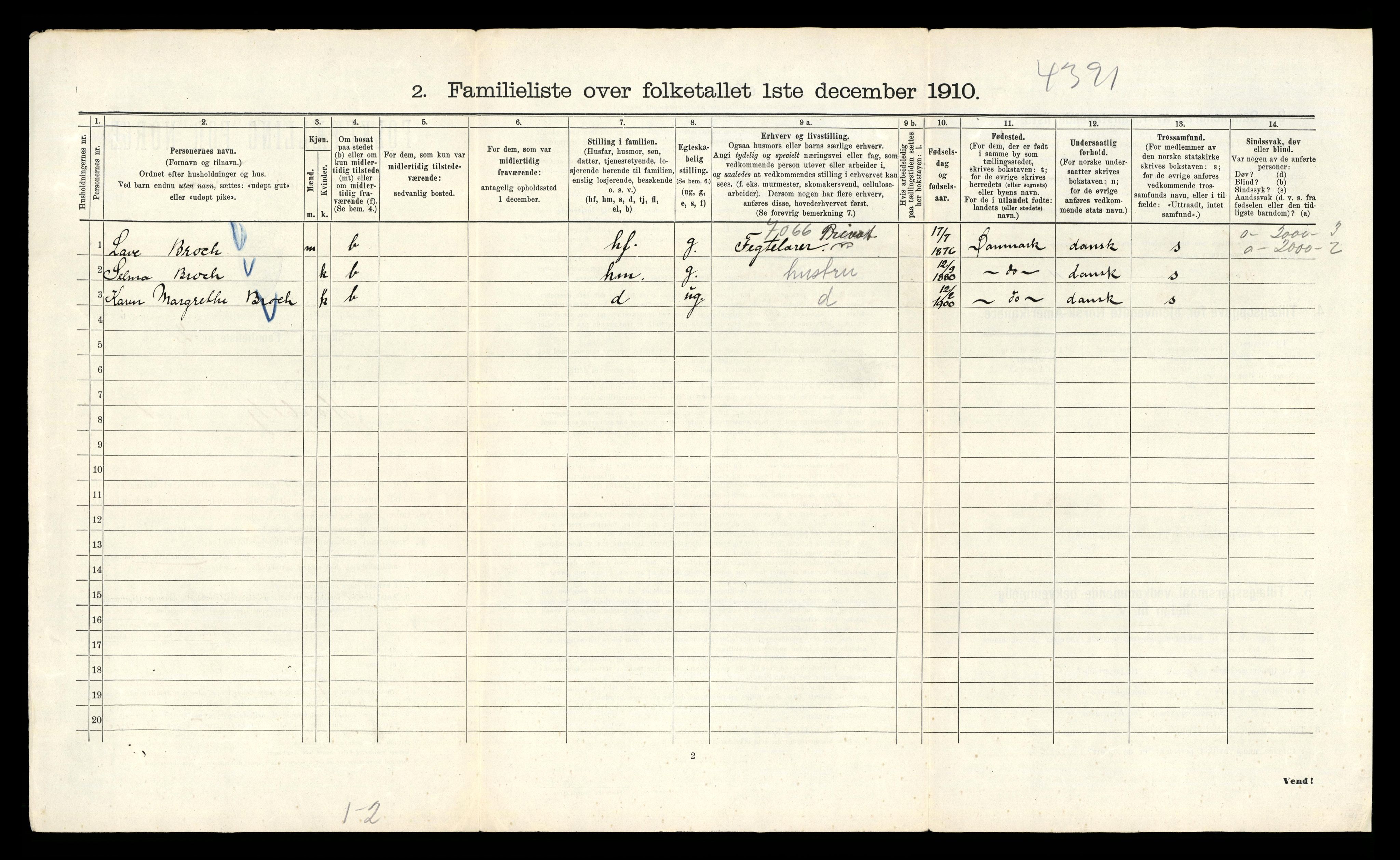 RA, 1910 census for Kristiania, 1910, p. 33926