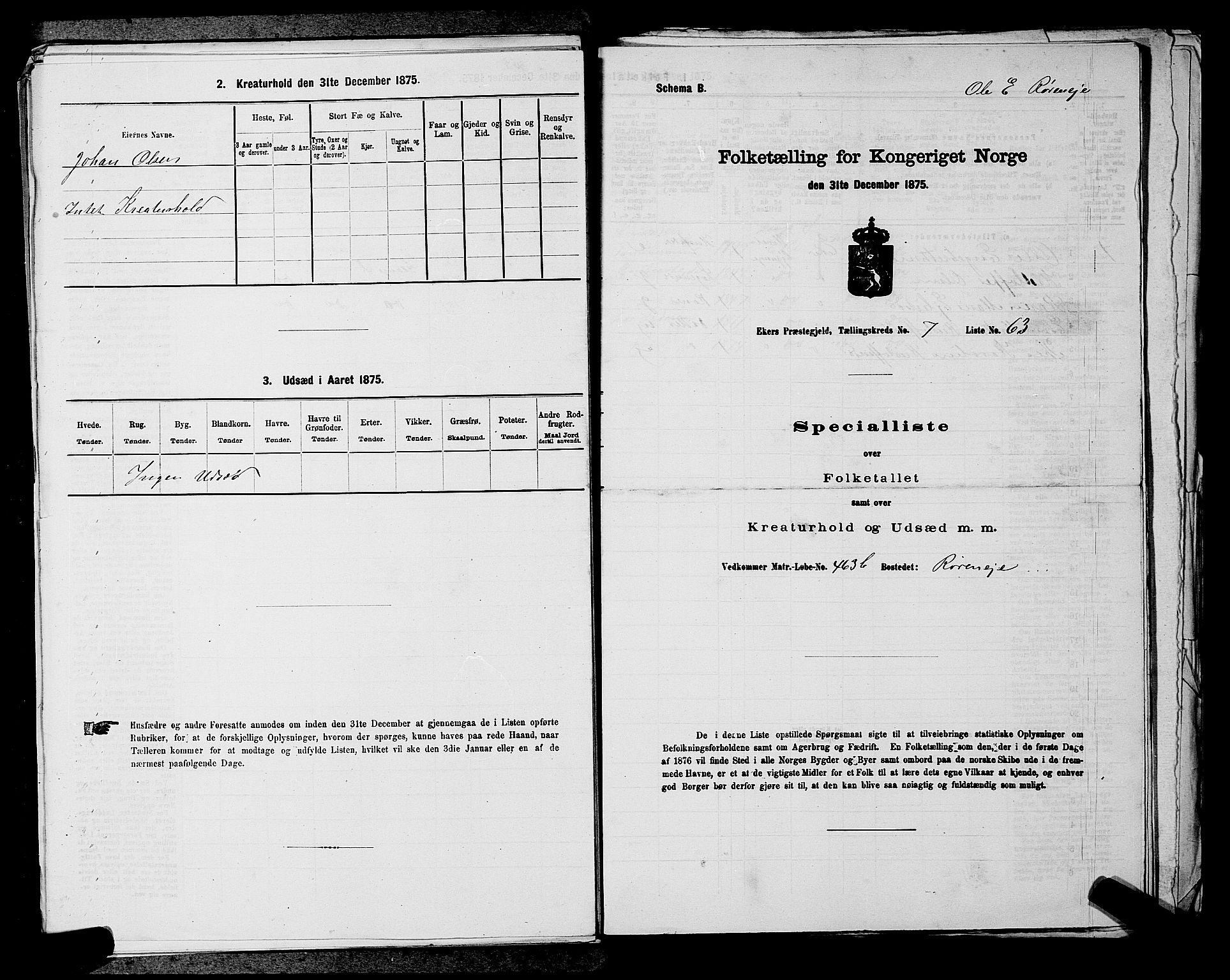SAKO, 1875 census for 0624P Eiker, 1875, p. 1424