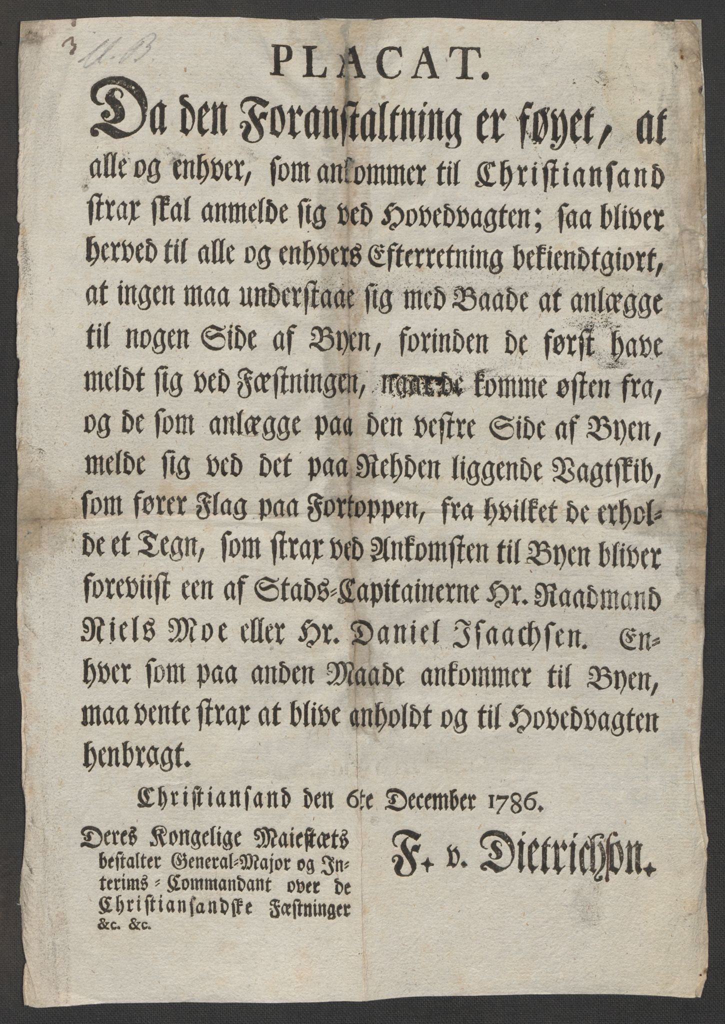 Danske Kanselli, Skapsaker, RA/EA-4061/F/L0095: Skap 16, pakke 7 I, 1785-1786, p. 244
