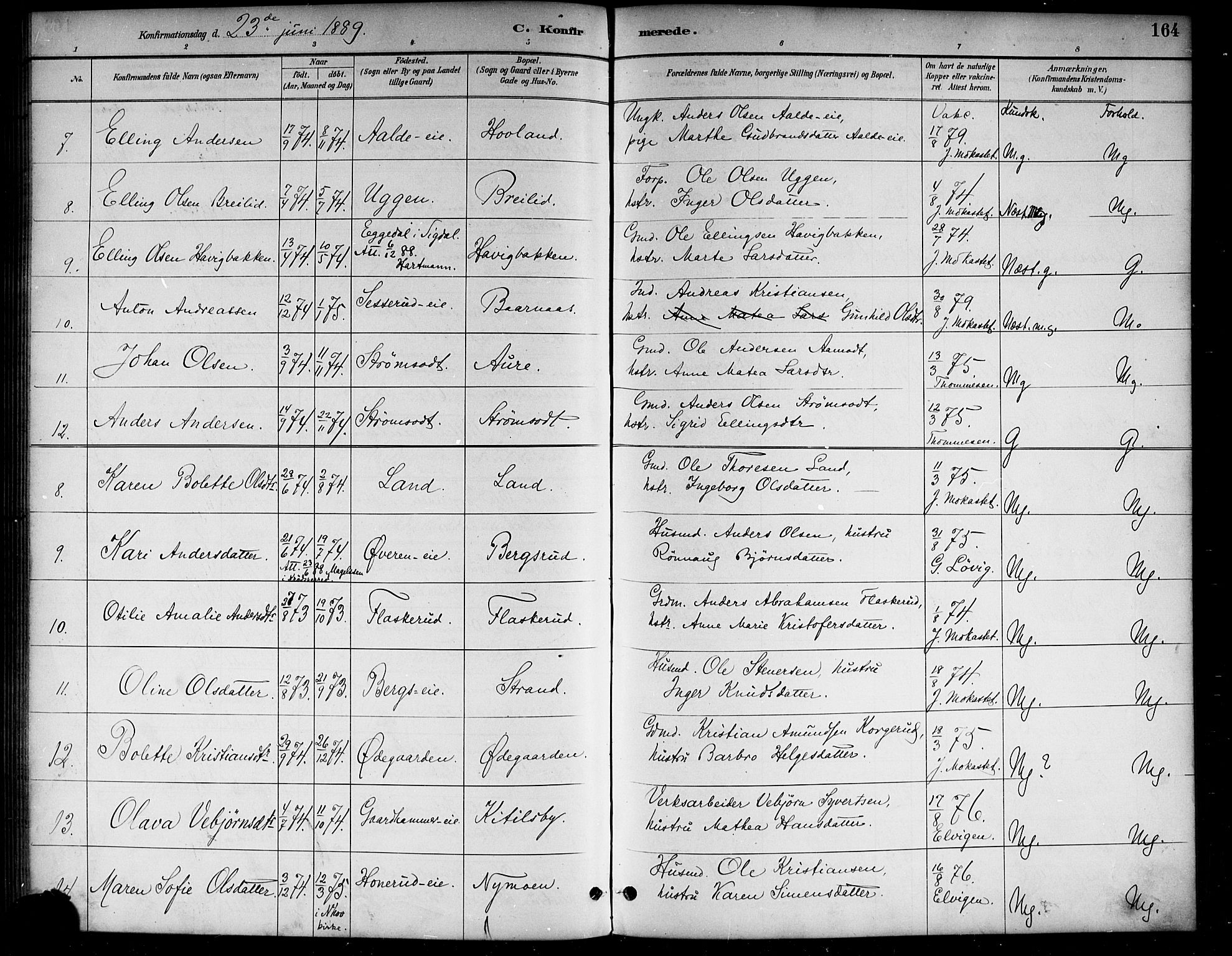 Lunder kirkebøker, SAKO/A-629/G/Ga/L0004: Parish register (copy) no. I 4, 1889-1917, p. 164
