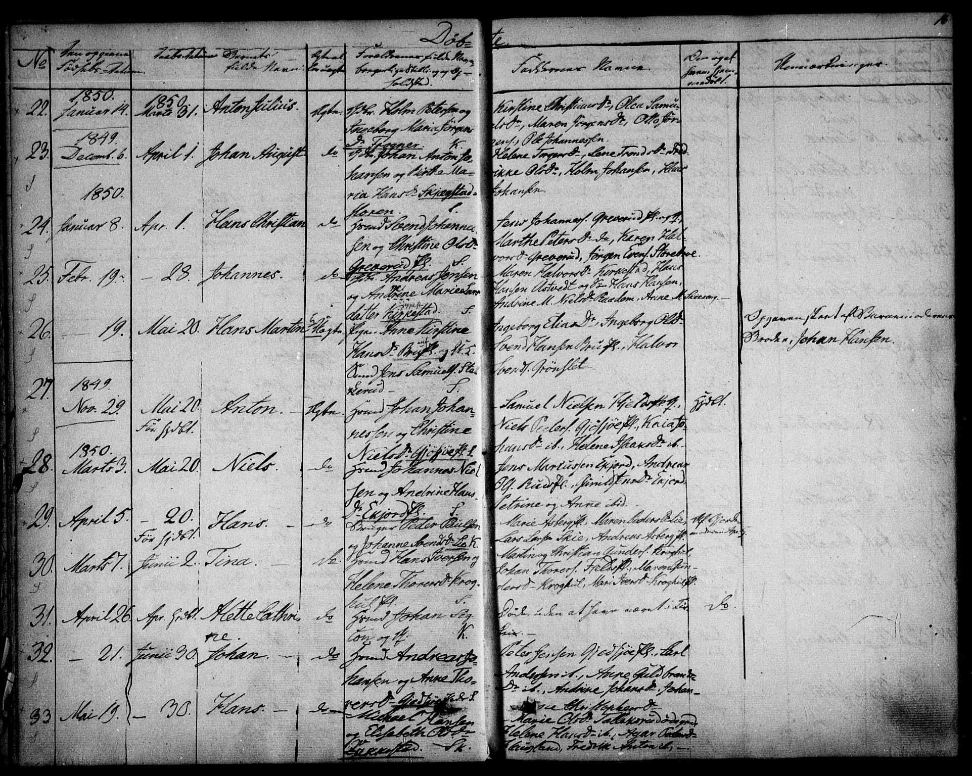 Kråkstad prestekontor Kirkebøker, SAO/A-10125a/F/Fa/L0006: Parish register (official) no. I 6, 1848-1857, p. 16