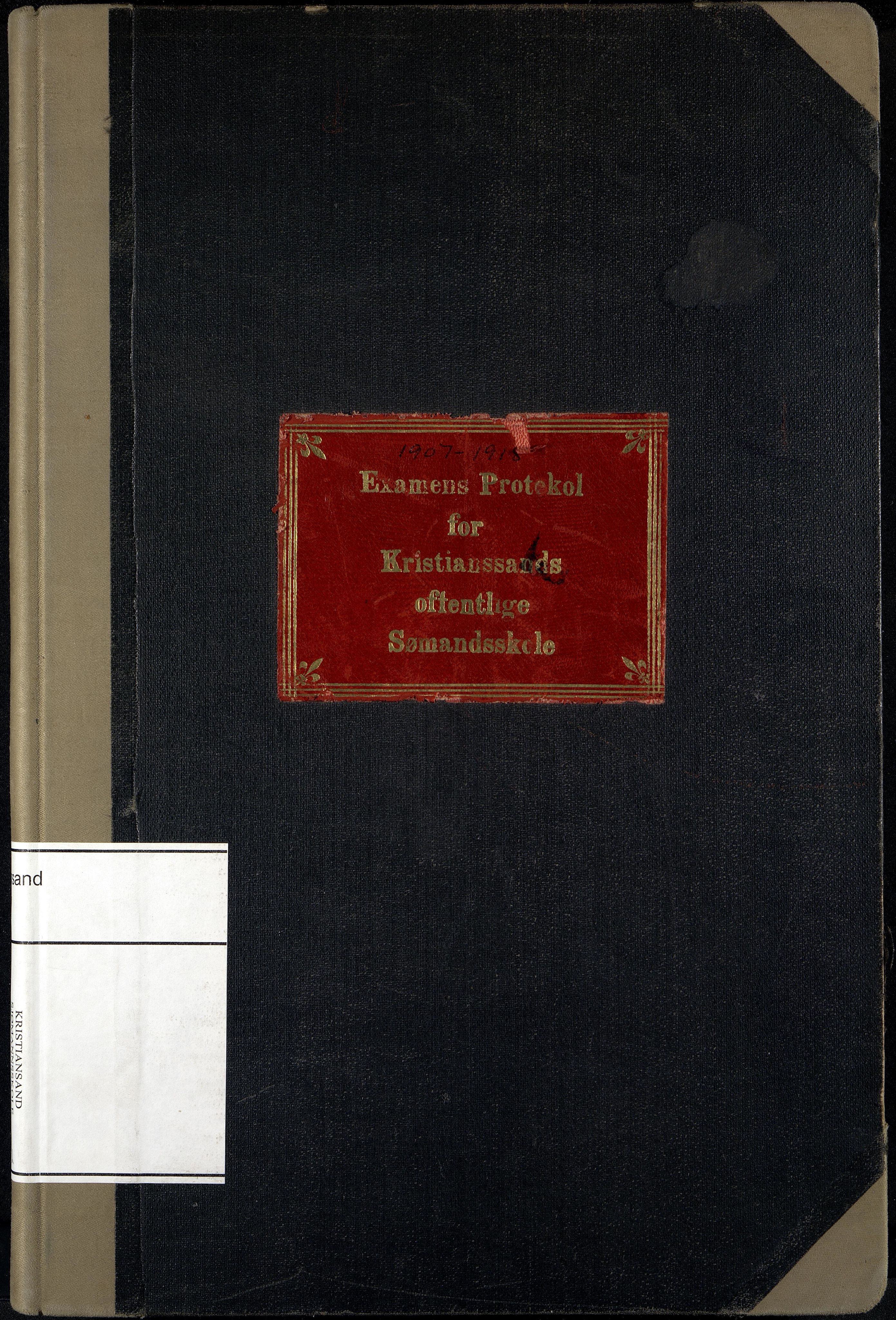 Kristiansand By - Kristiansand Off. Sjømannsskole/ Navigasjonsskole, ARKSOR/1001KG556/G/L0002: Eksamensprotokoll - skipsfører-, styrmann- og kystskippereksamen, 1907-1922