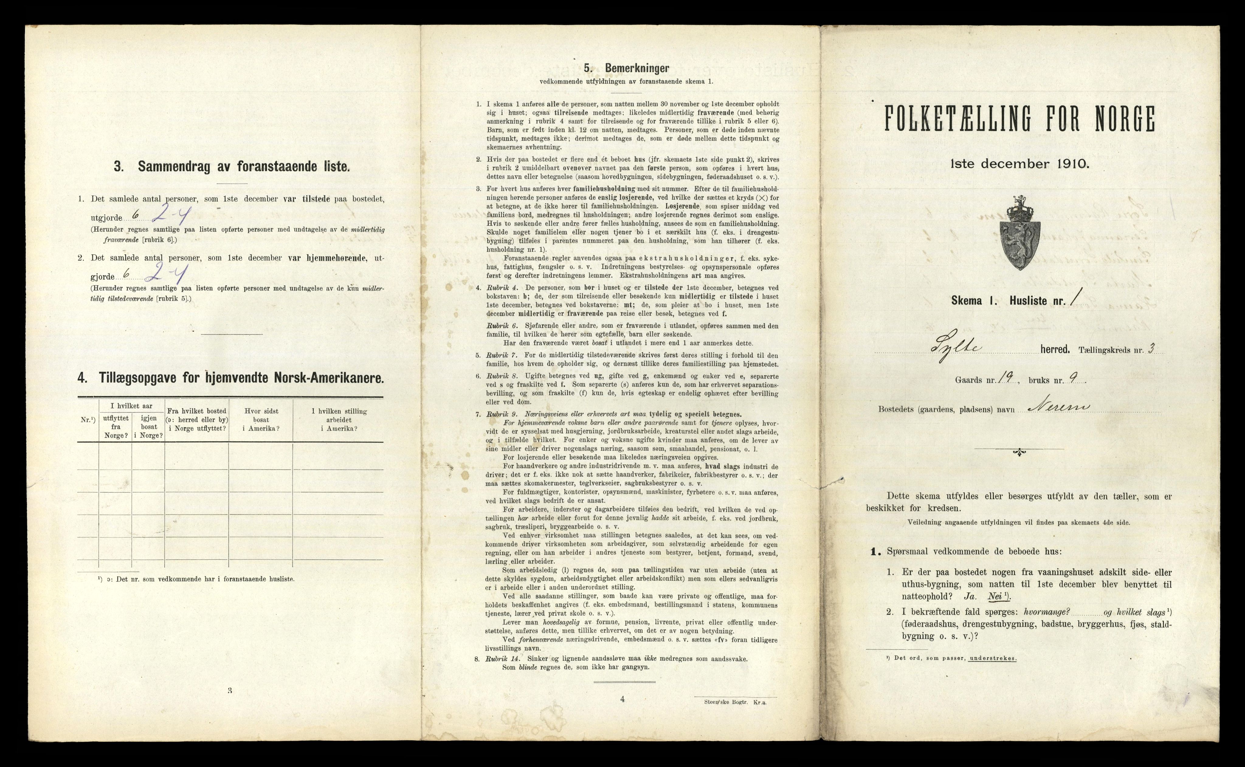 RA, 1910 census for Sylte, 1910, p. 260