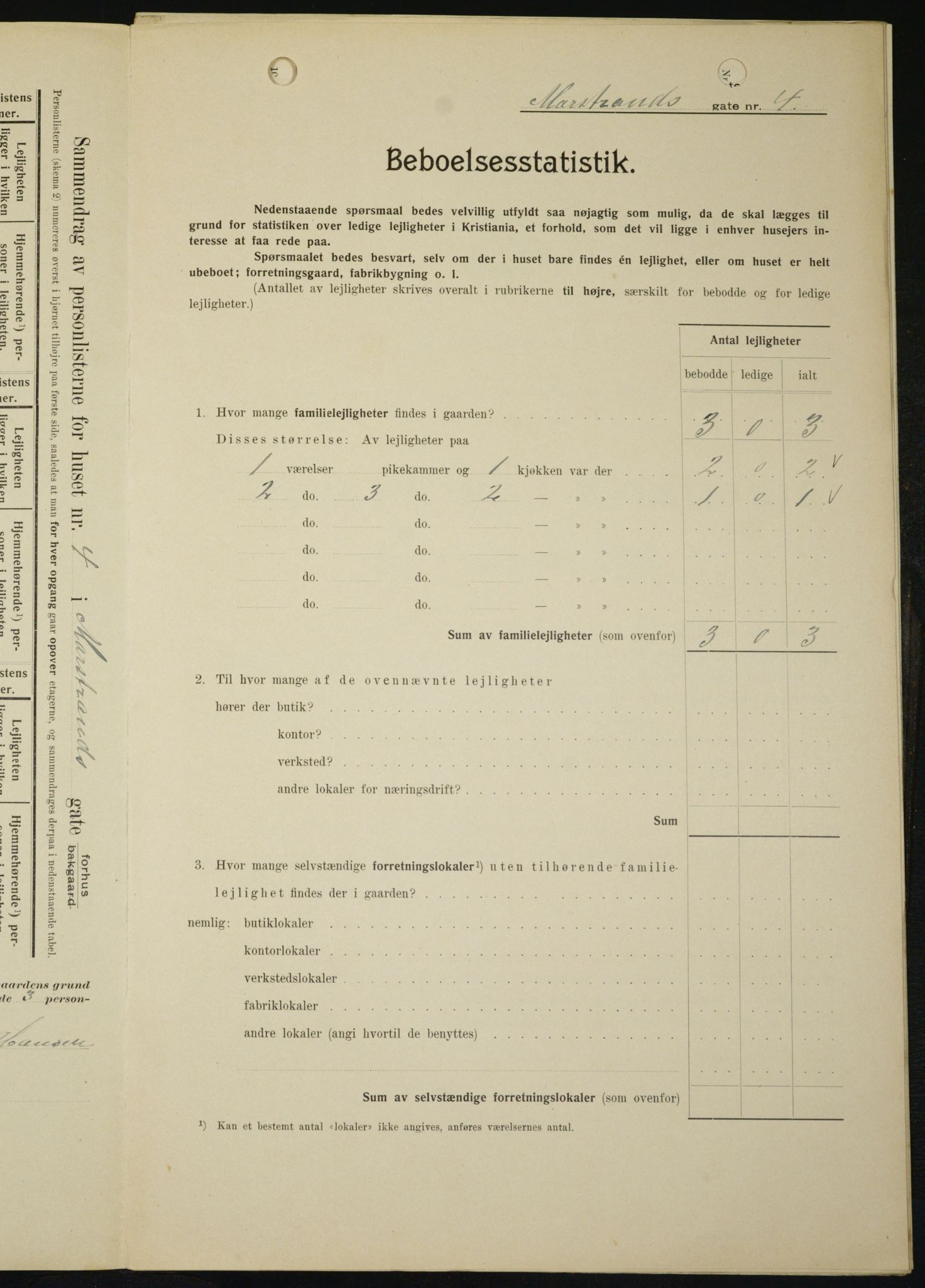 OBA, Municipal Census 1909 for Kristiania, 1909, p. 58701