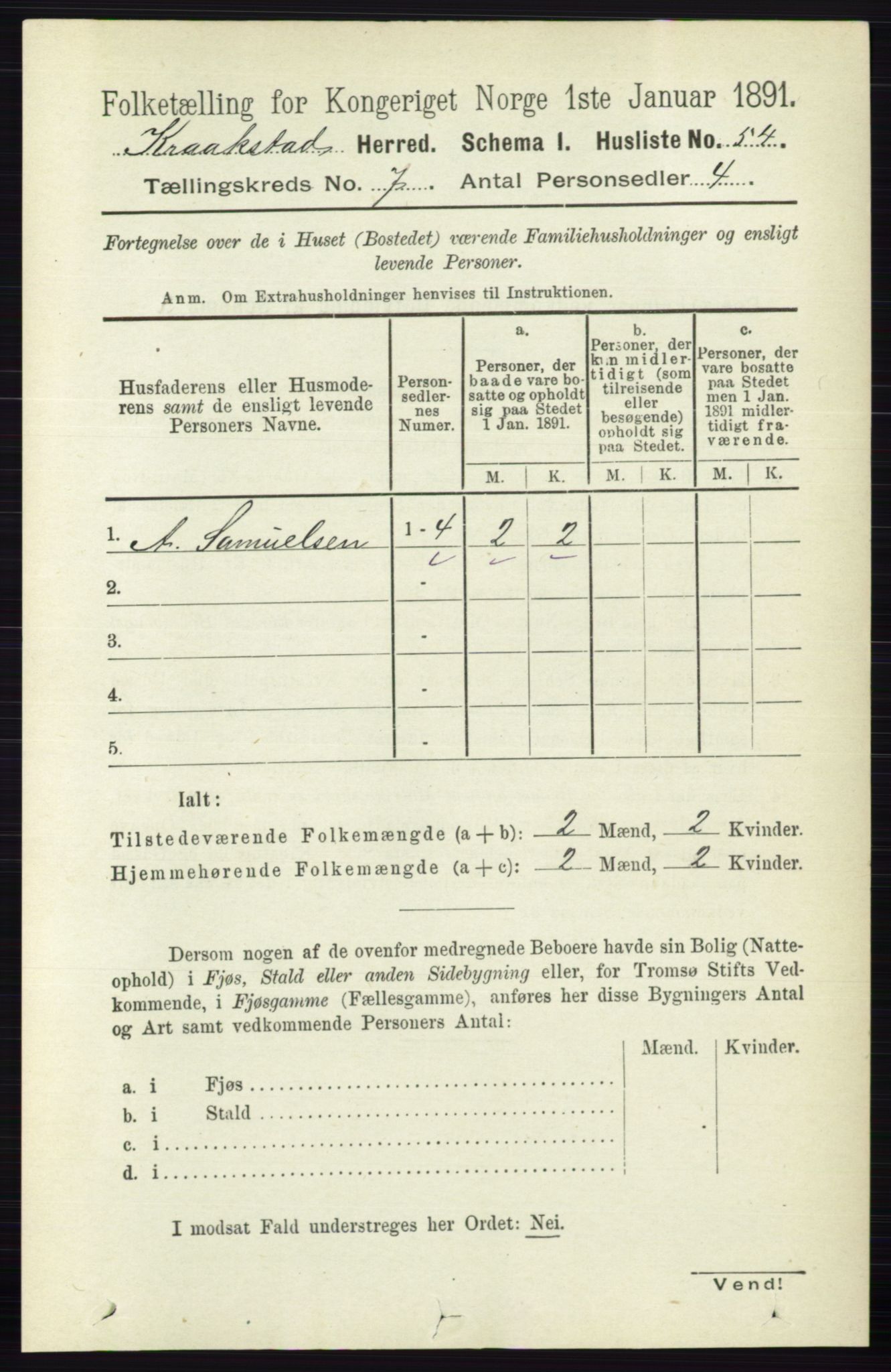 RA, 1891 census for 0212 Kråkstad, 1891, p. 3339