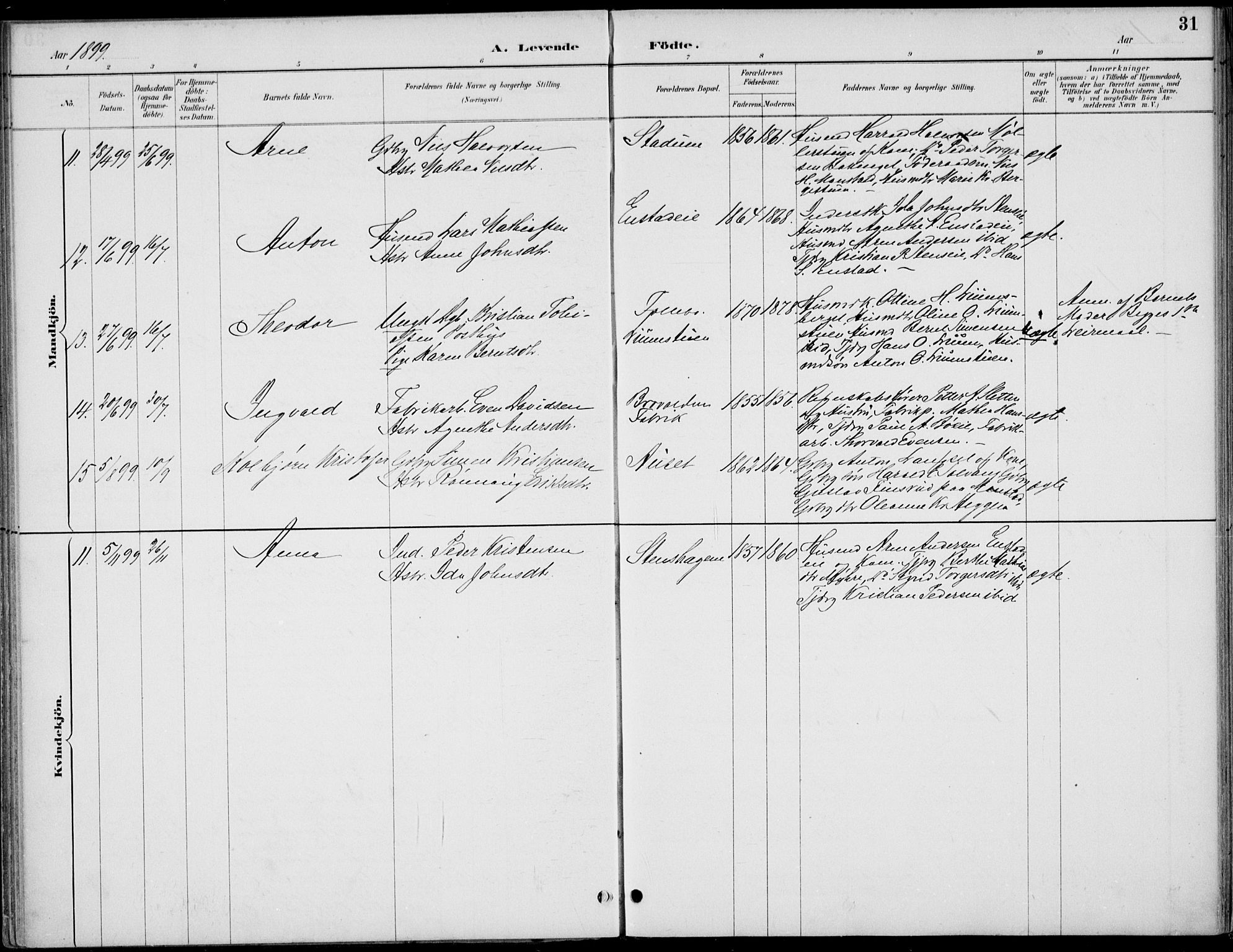 Østre Gausdal prestekontor, SAH/PREST-092/H/Ha/Haa/L0003: Parish register (official) no. 3, 1887-1901, p. 31