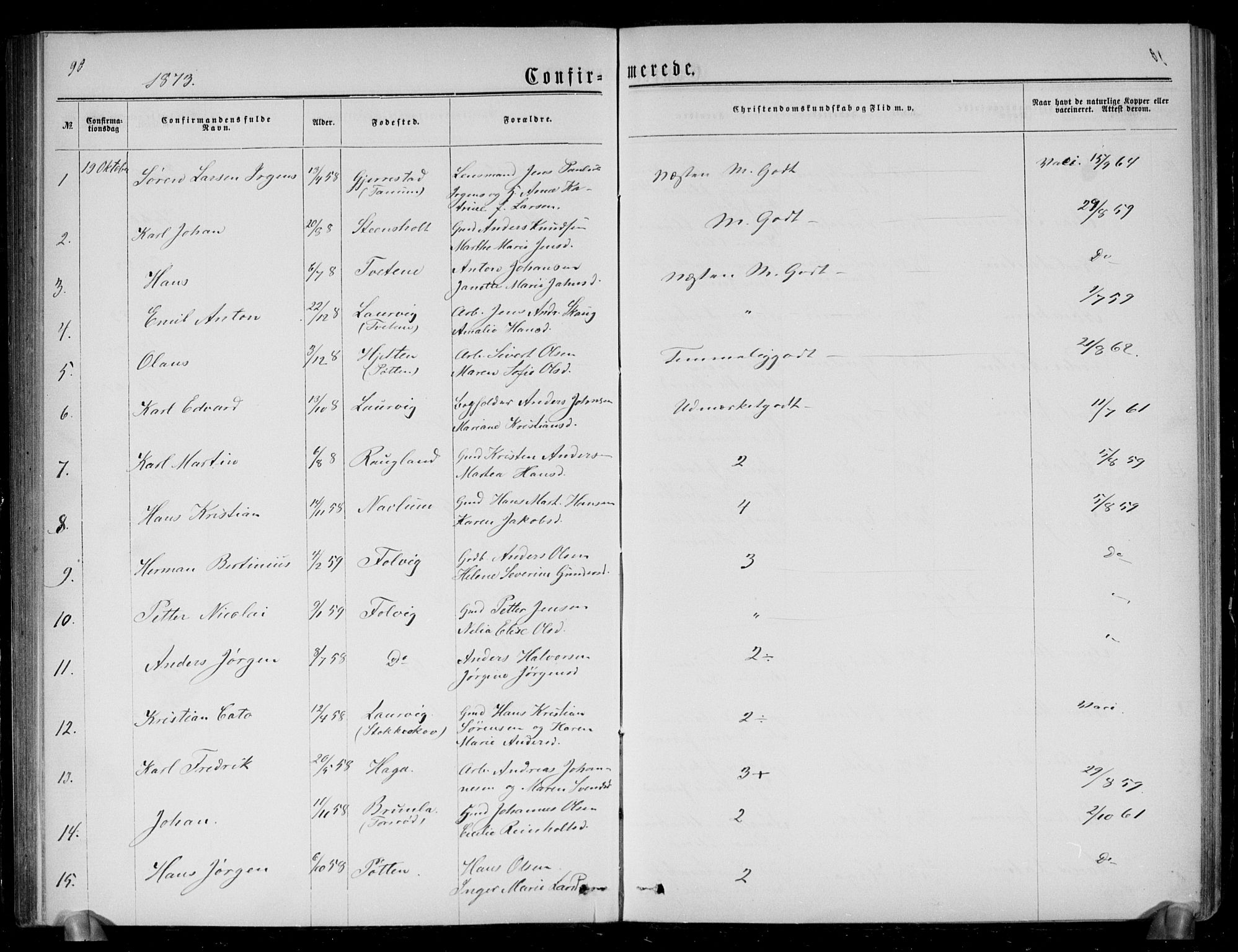 Brunlanes kirkebøker, AV/SAKO-A-342/G/Ga/L0002: Parish register (copy) no. I 2, 1866-1876, p. 90